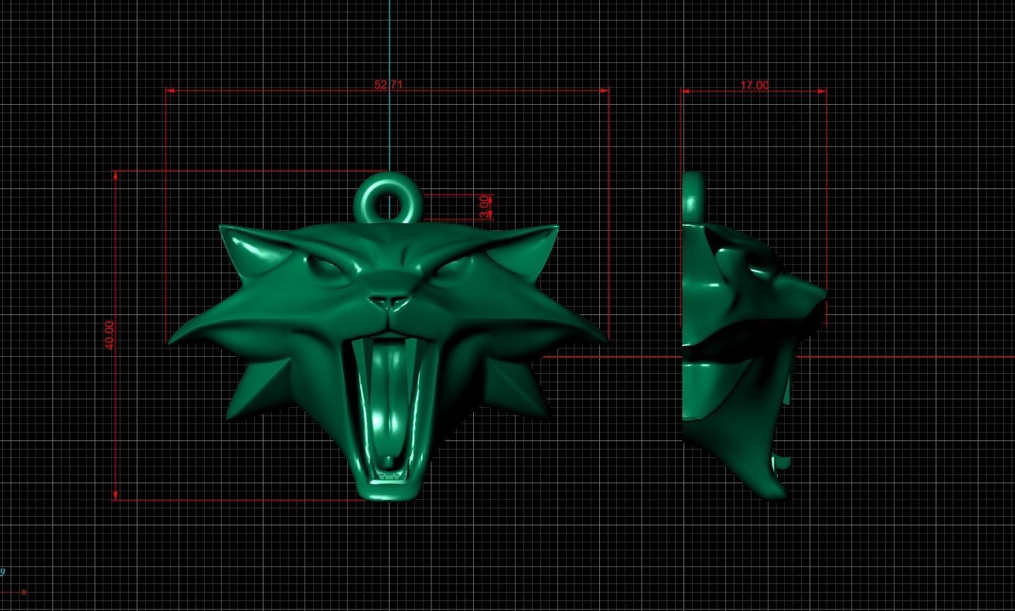 Pendant The Witcher cat Cat-school for CNC or 3D 3D print model_3