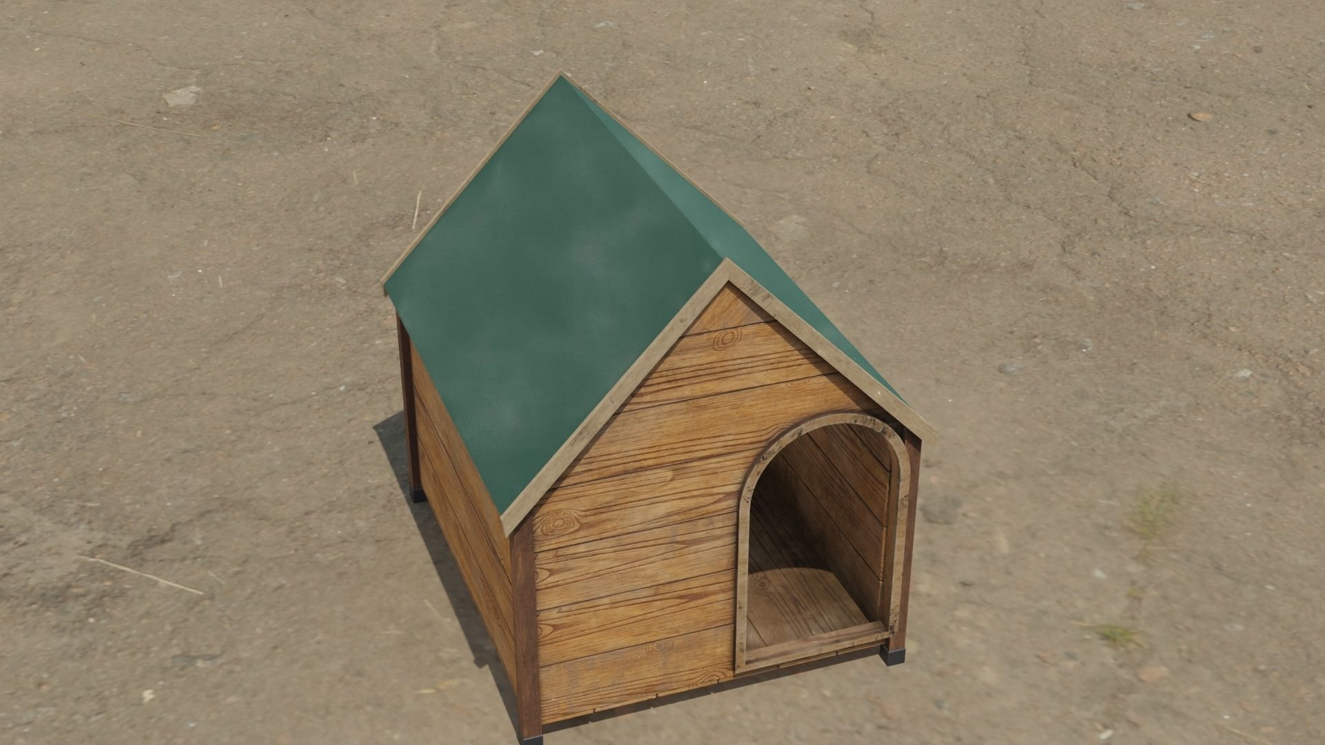 Dog house 3D model Low-poly 3D model_6