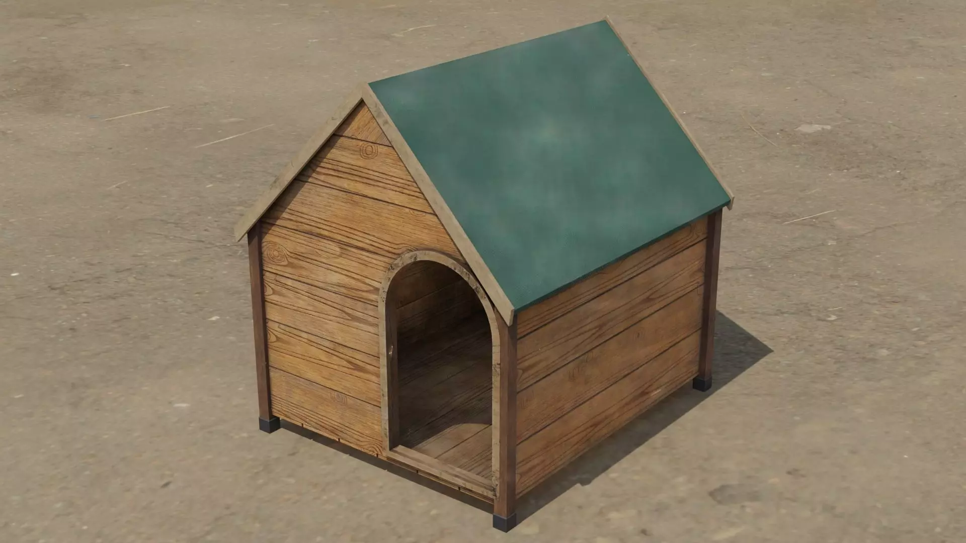 Dog house 3D model Low-poly 3D model_0