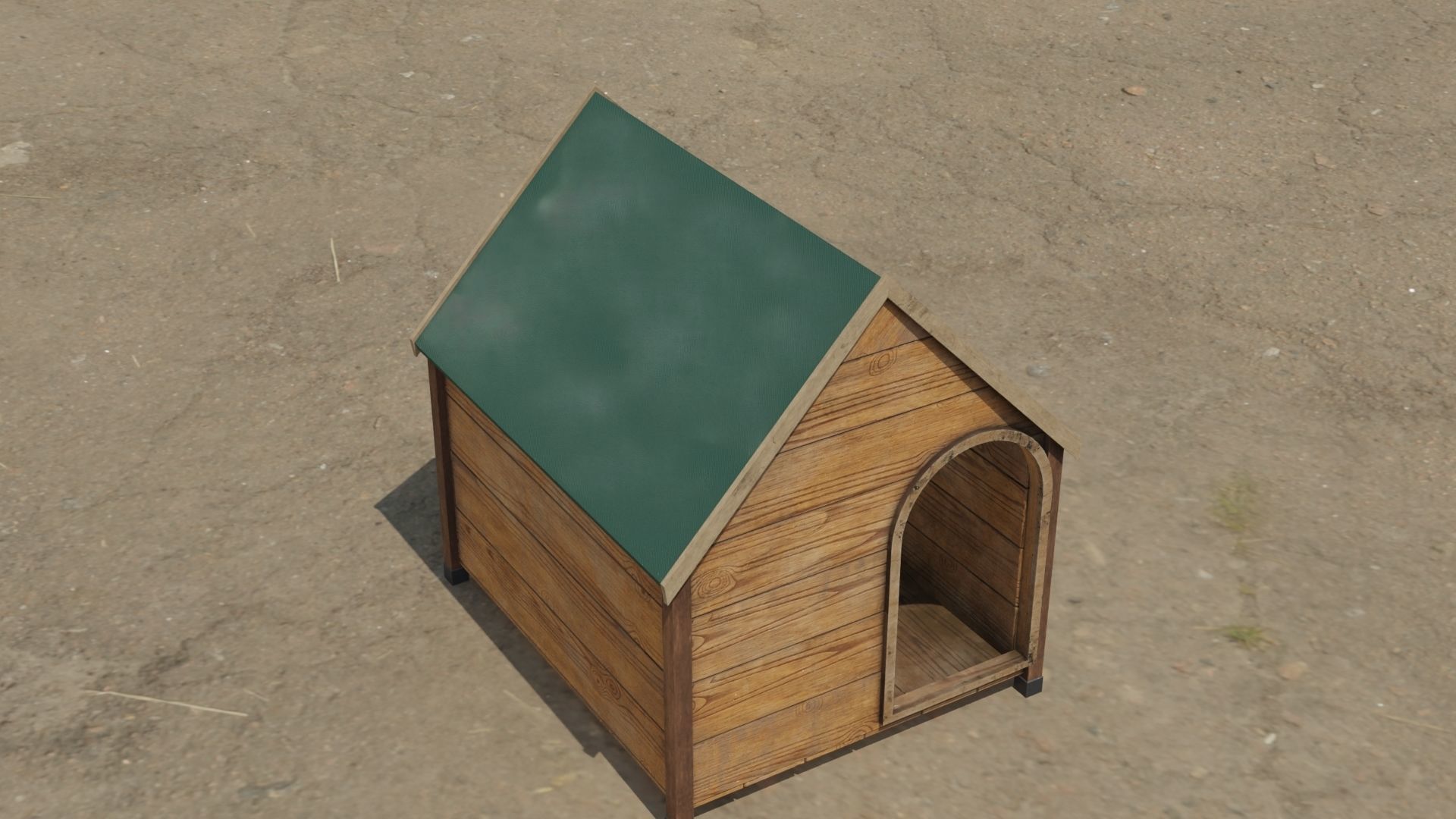 Dog house 3D model Low-poly 3D model_7