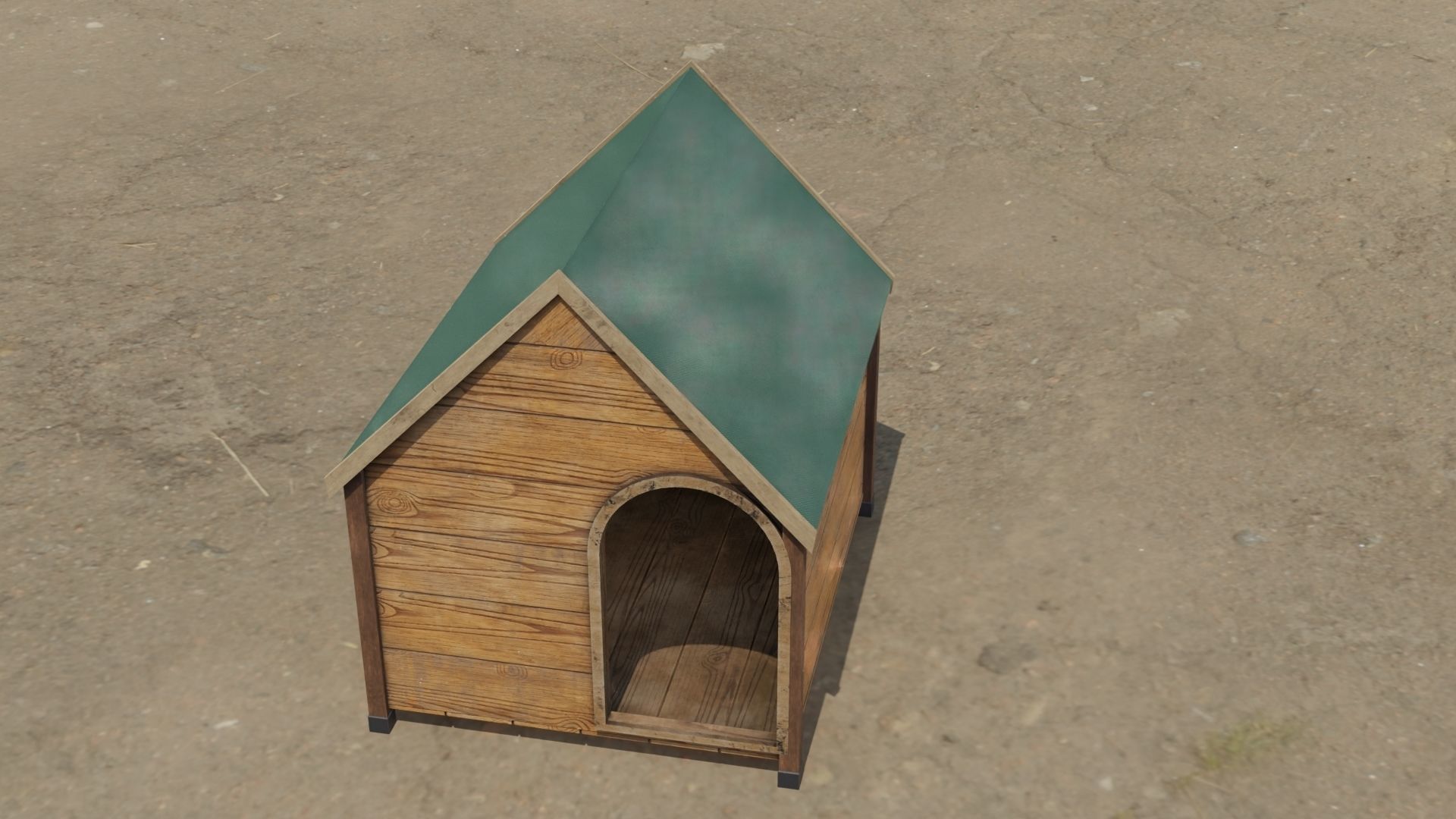 Dog house 3D model Low-poly 3D model_11
