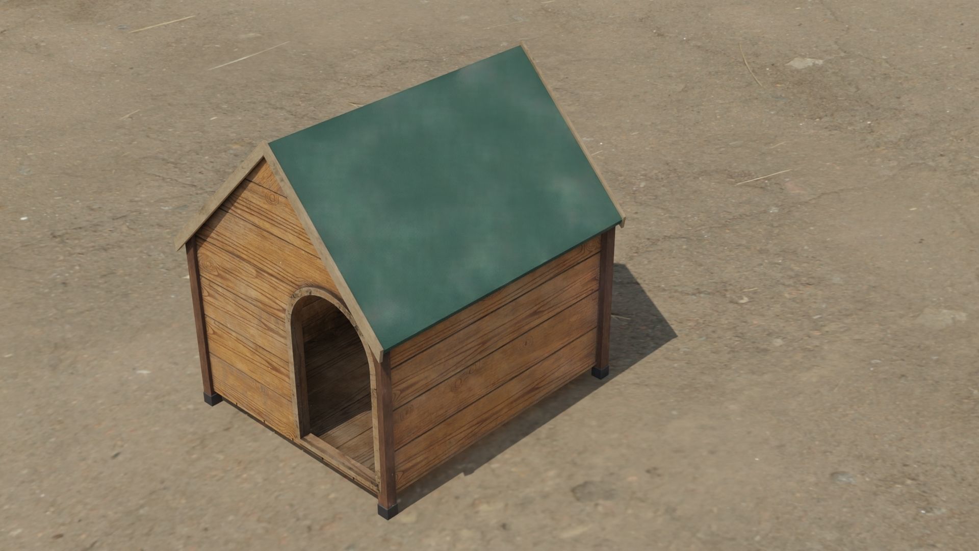 Dog house 3D model Low-poly 3D model_5