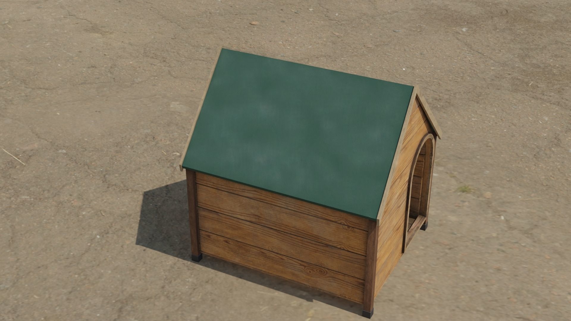 Dog house 3D model Low-poly 3D model_4