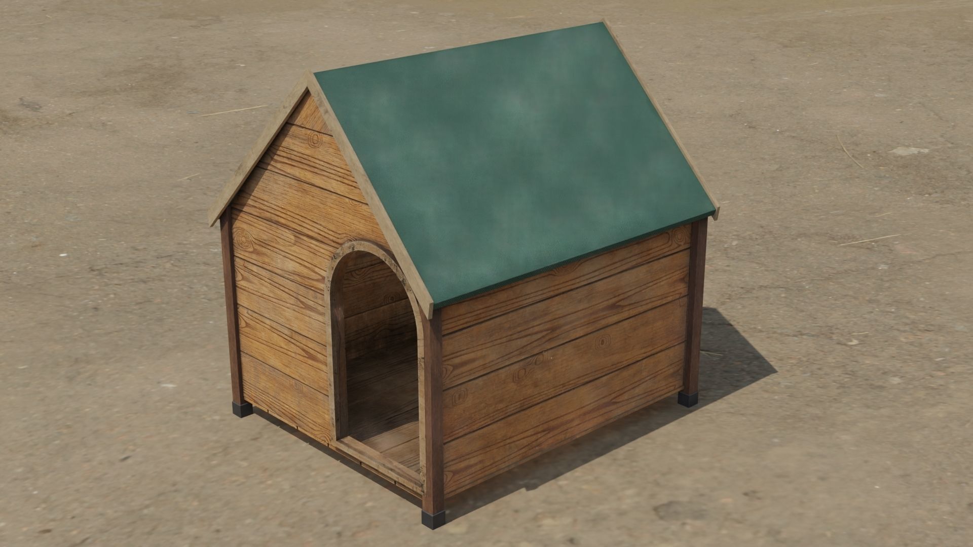 Dog house 3D model Low-poly 3D model_1