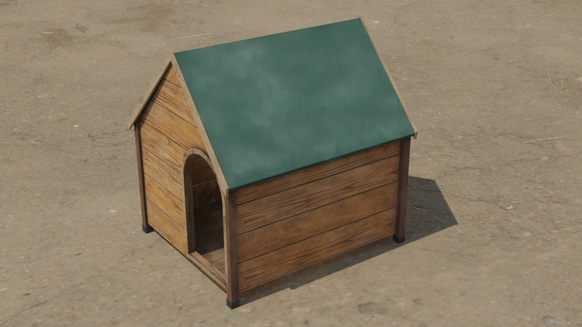Dog house 3D model Low-poly 3D model_3