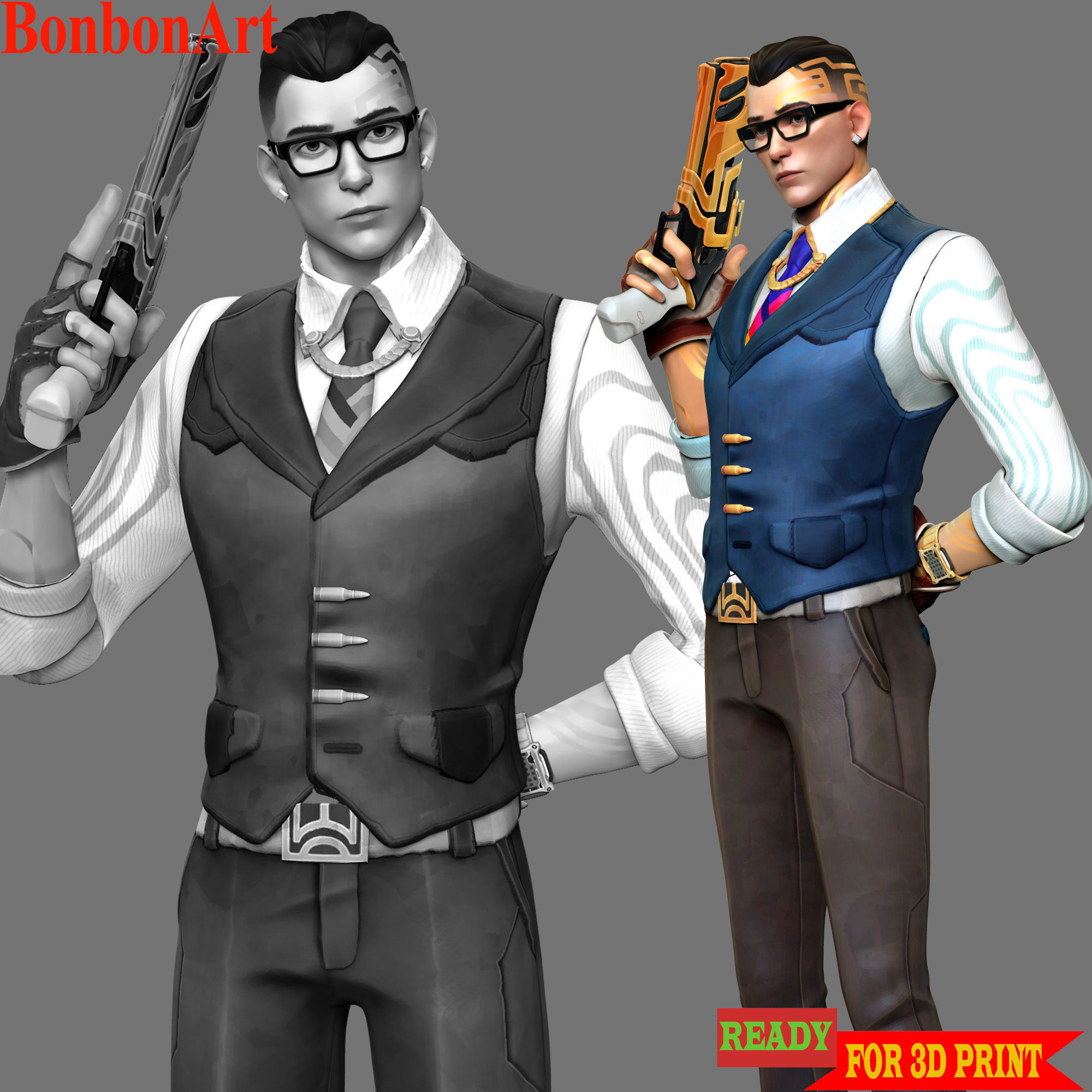 Chamber - Valorant 3D print model_4