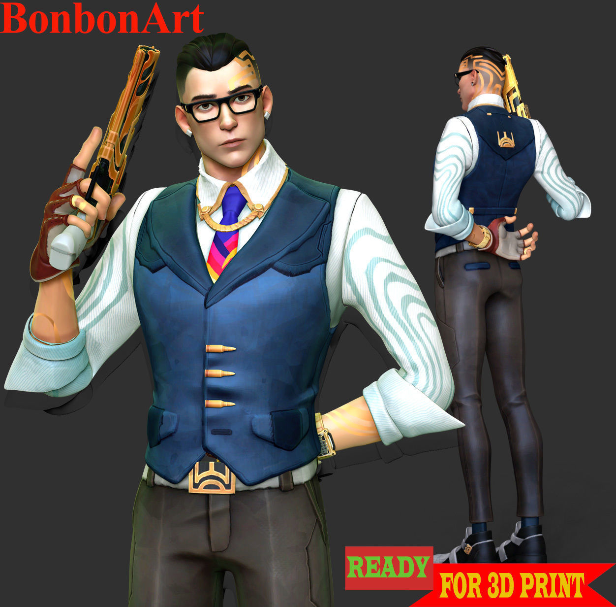 Chamber - Valorant 3D print model_2