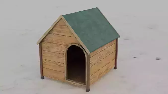 Dog House 3D model Low-poly 3D model