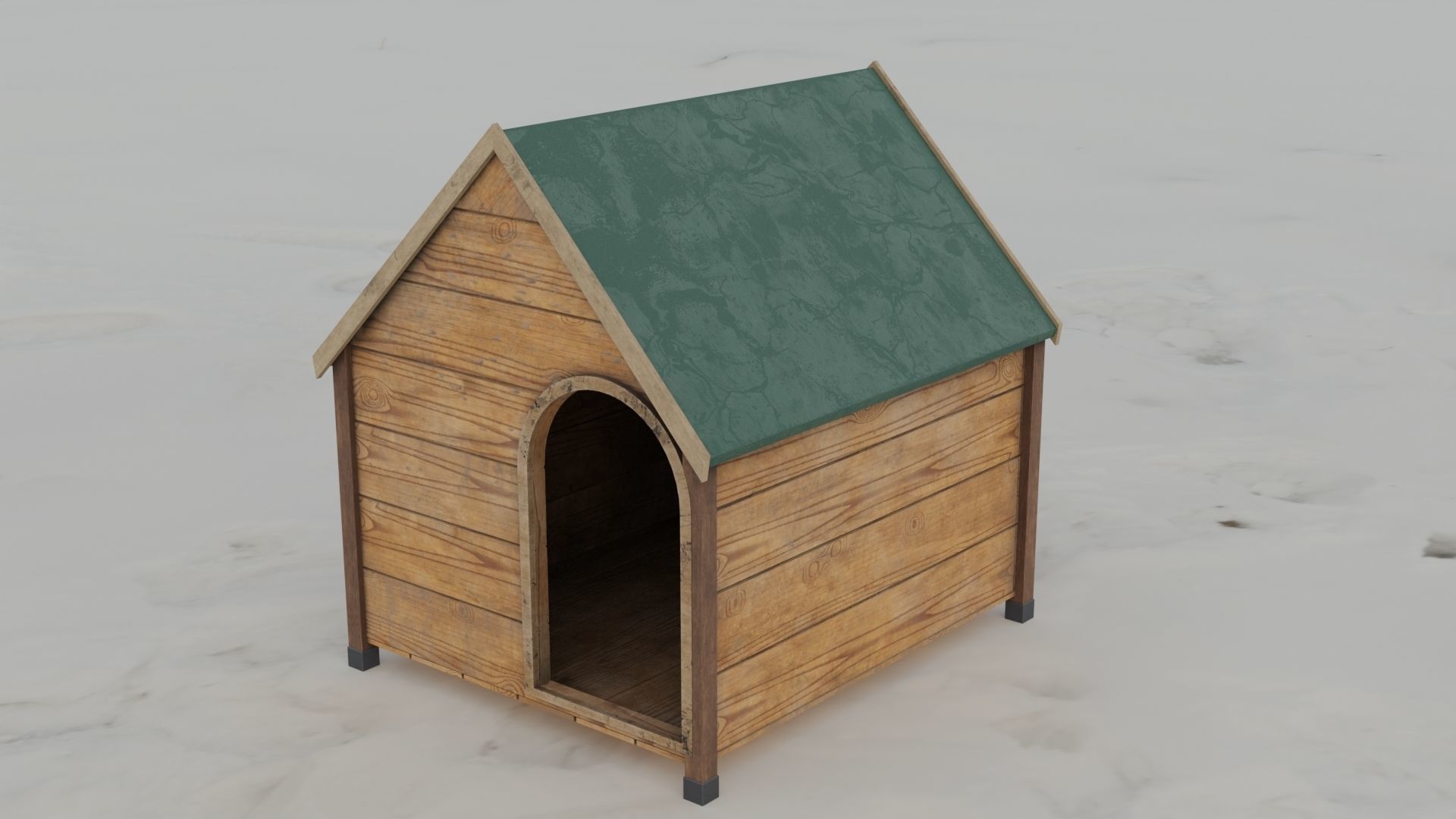 Dog House 3D model Low-poly 3D model_2
