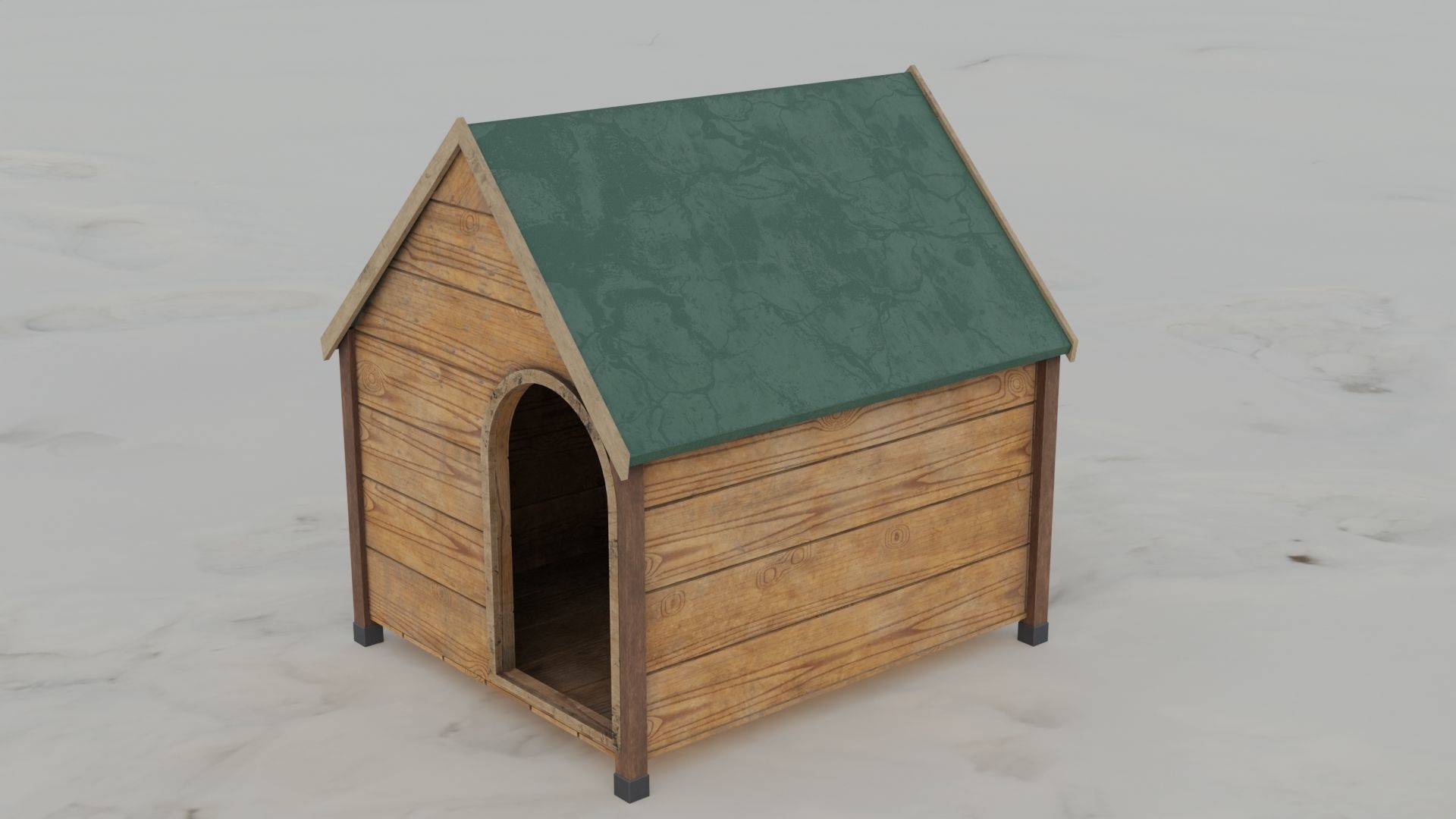 Dog House 3D model Low-poly 3D model_3