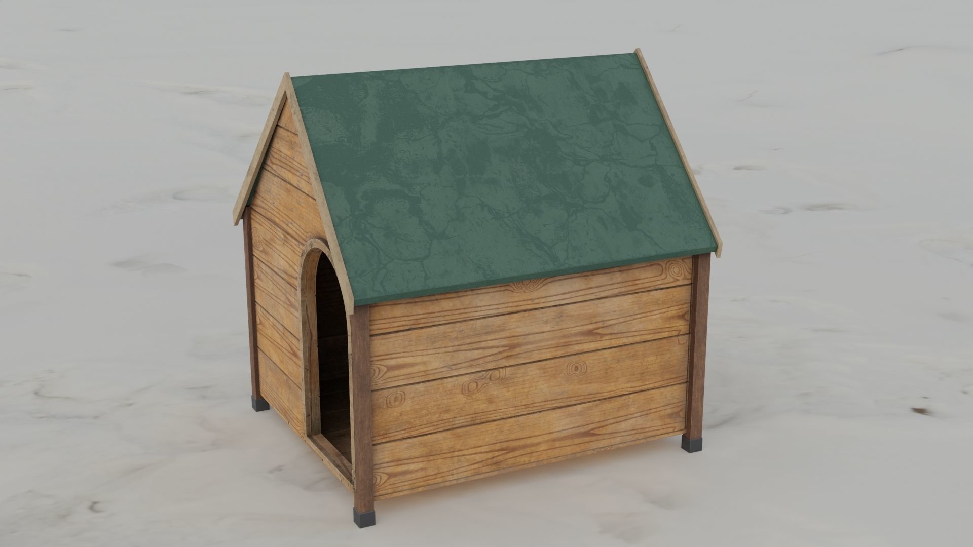Dog House 3D model Low-poly 3D model_4