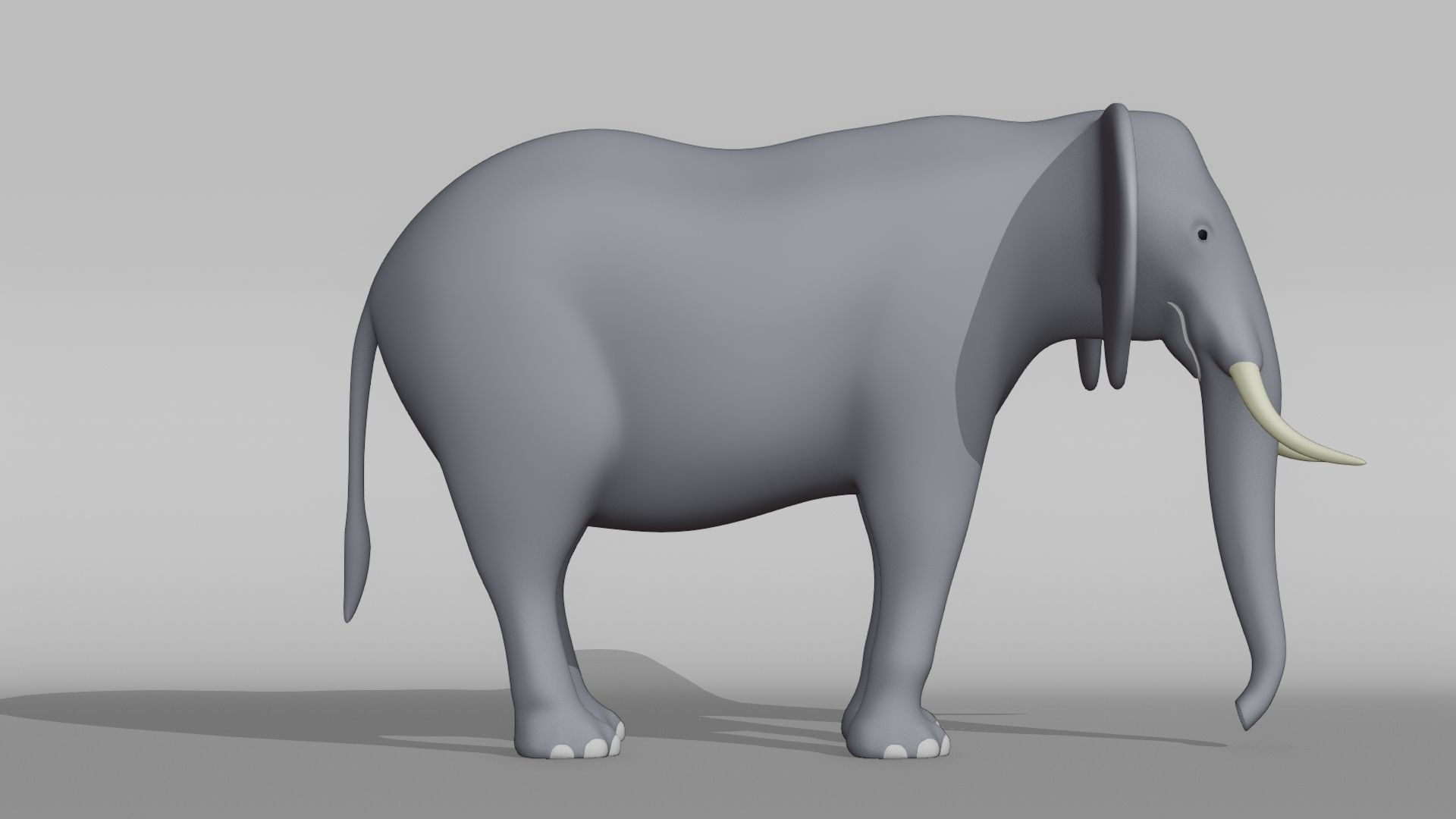 Elephant Base Mesh Low-poly 3D model_8