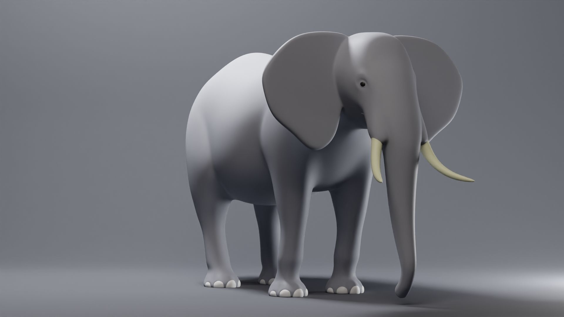Elephant Base Mesh Low-poly 3D model_1