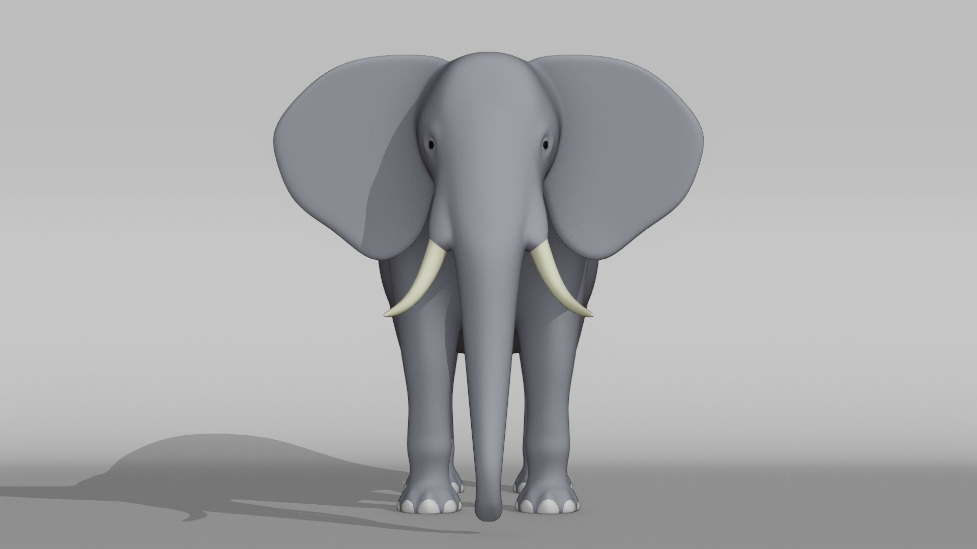 Elephant Base Mesh Low-poly 3D model_7