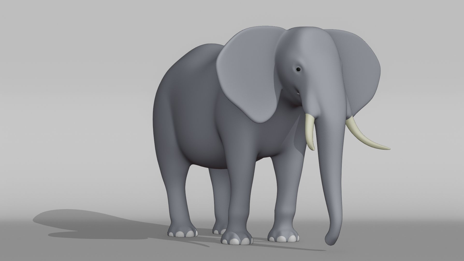 Elephant Base Mesh Low-poly 3D model_6