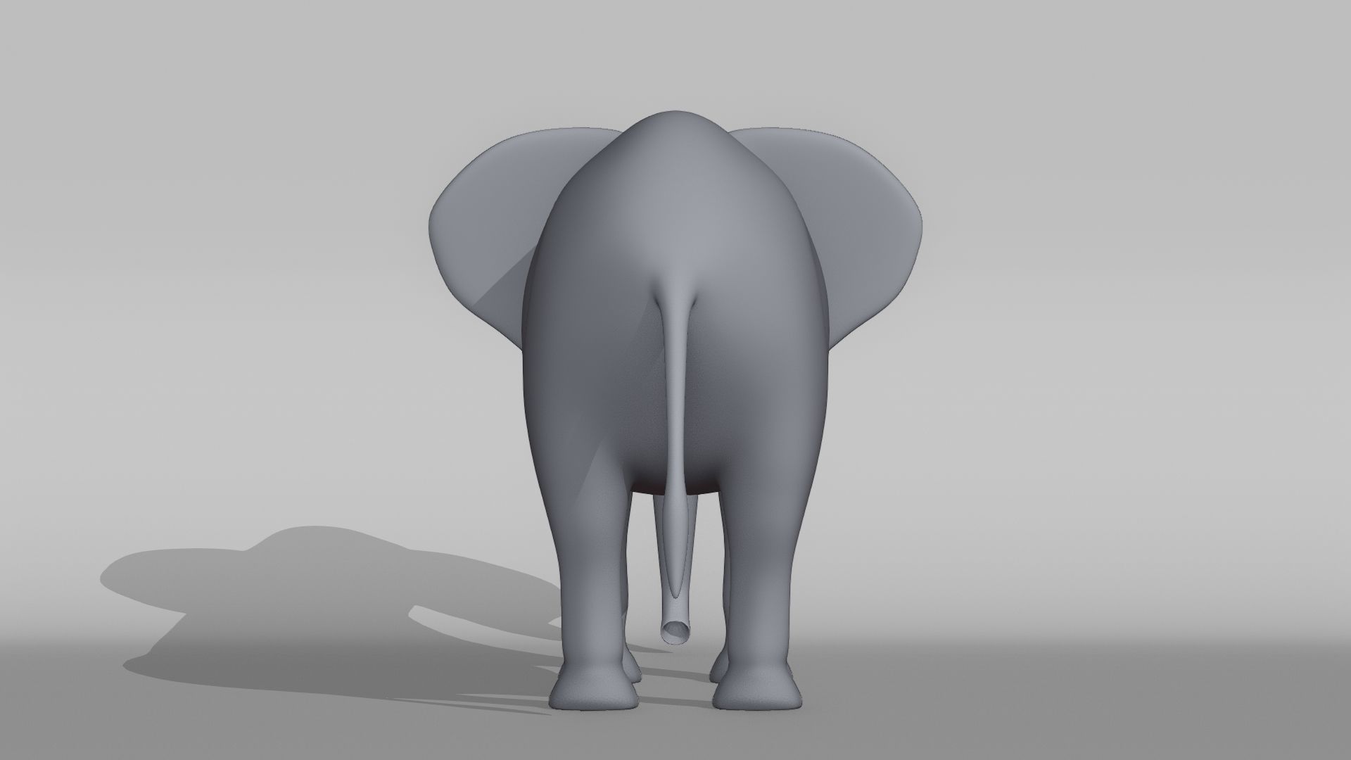 Elephant Base Mesh Low-poly 3D model_9