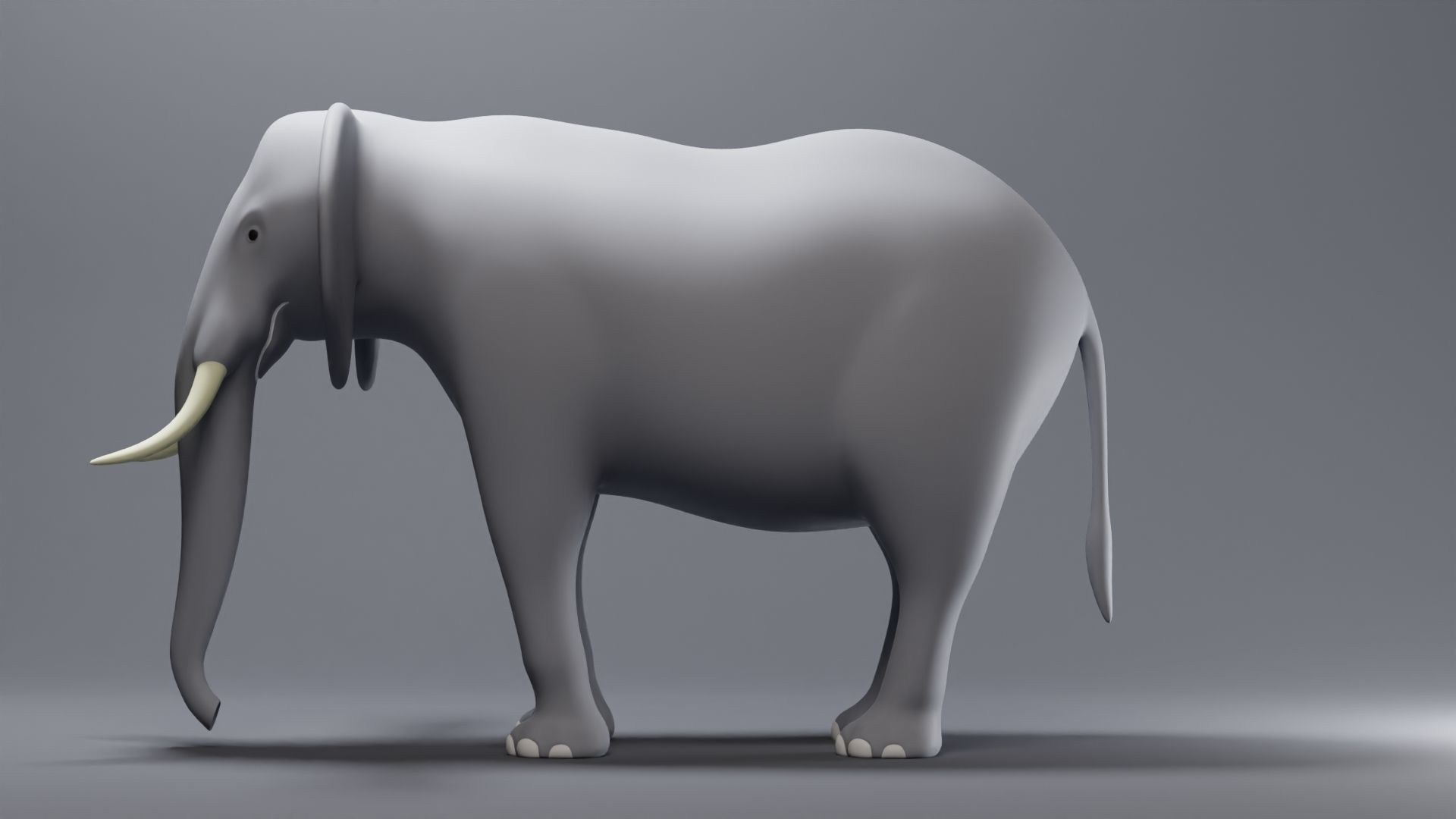 Elephant Base Mesh Low-poly 3D model_5