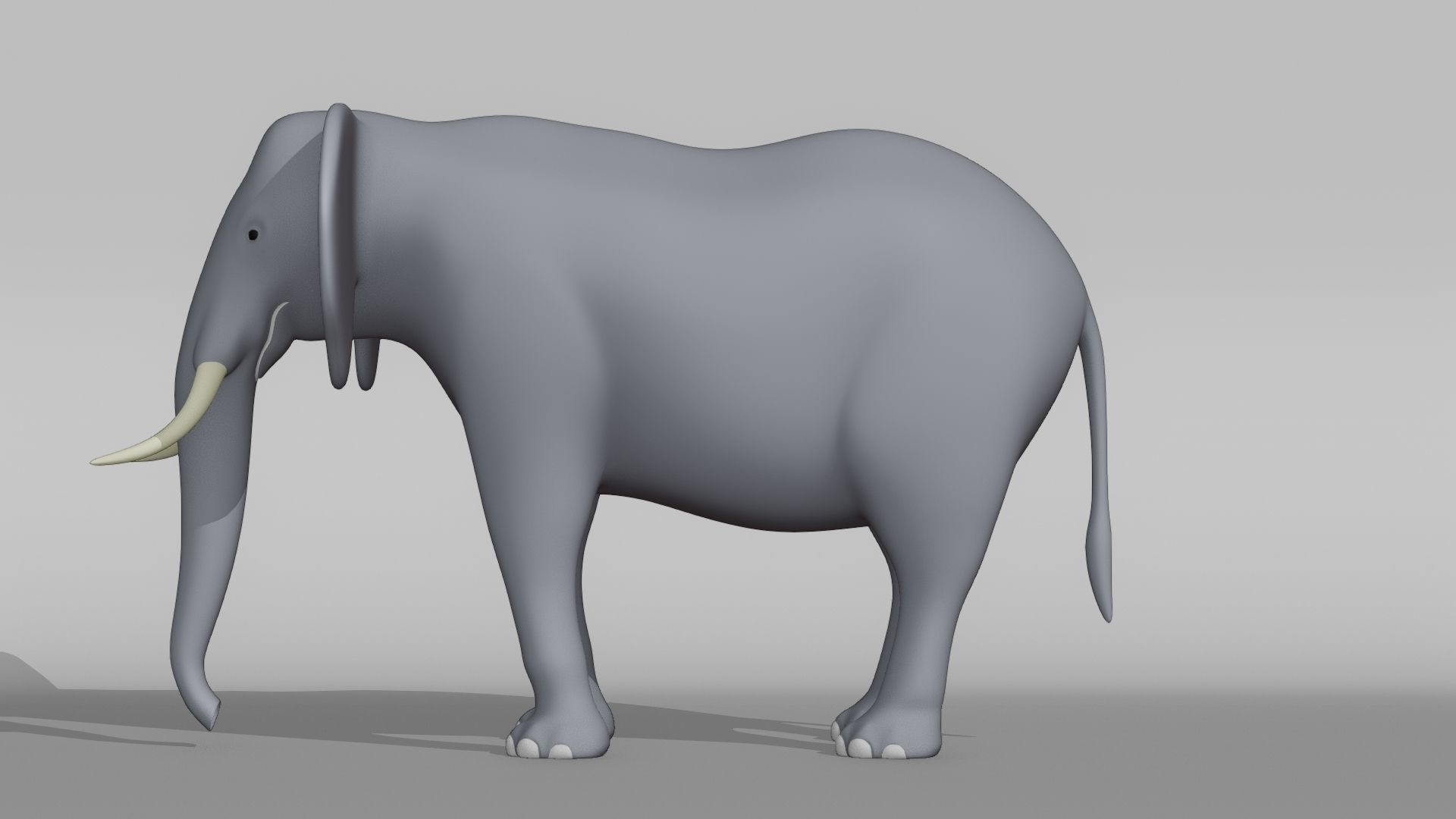 Elephant Base Mesh Low-poly 3D model_10