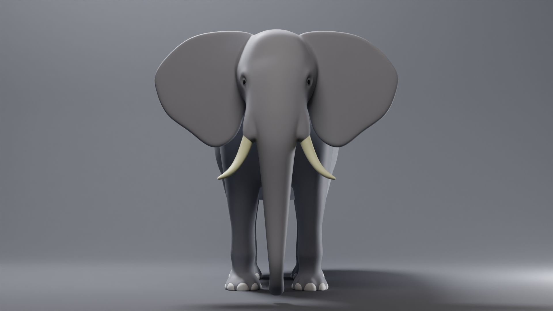 Elephant Base Mesh Low-poly 3D model_2