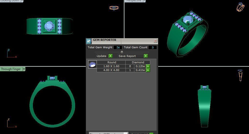 DIAMOND GENTS RING  3D print model_5