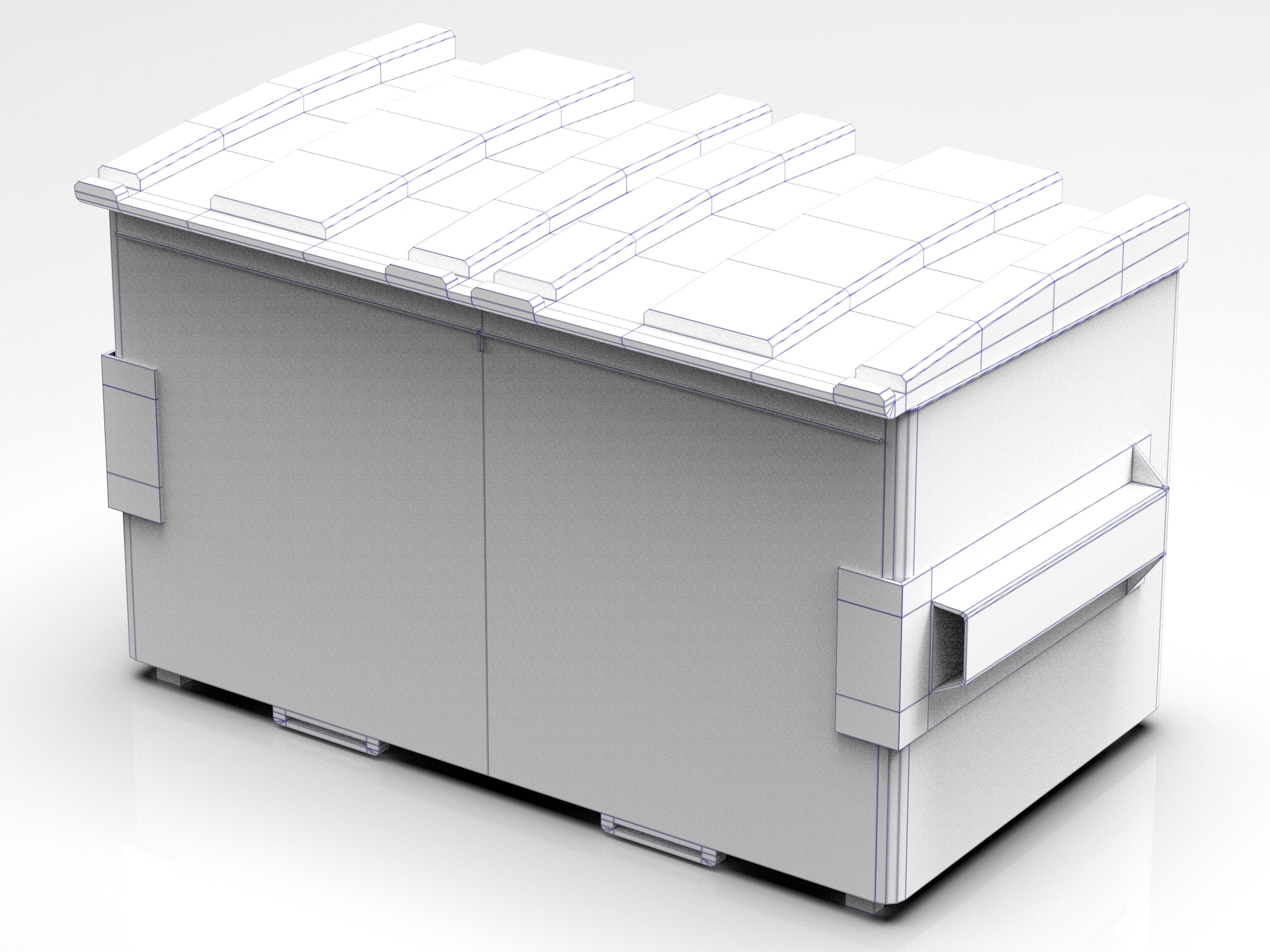 Garbage Container Trash Low-poly 3D model_3