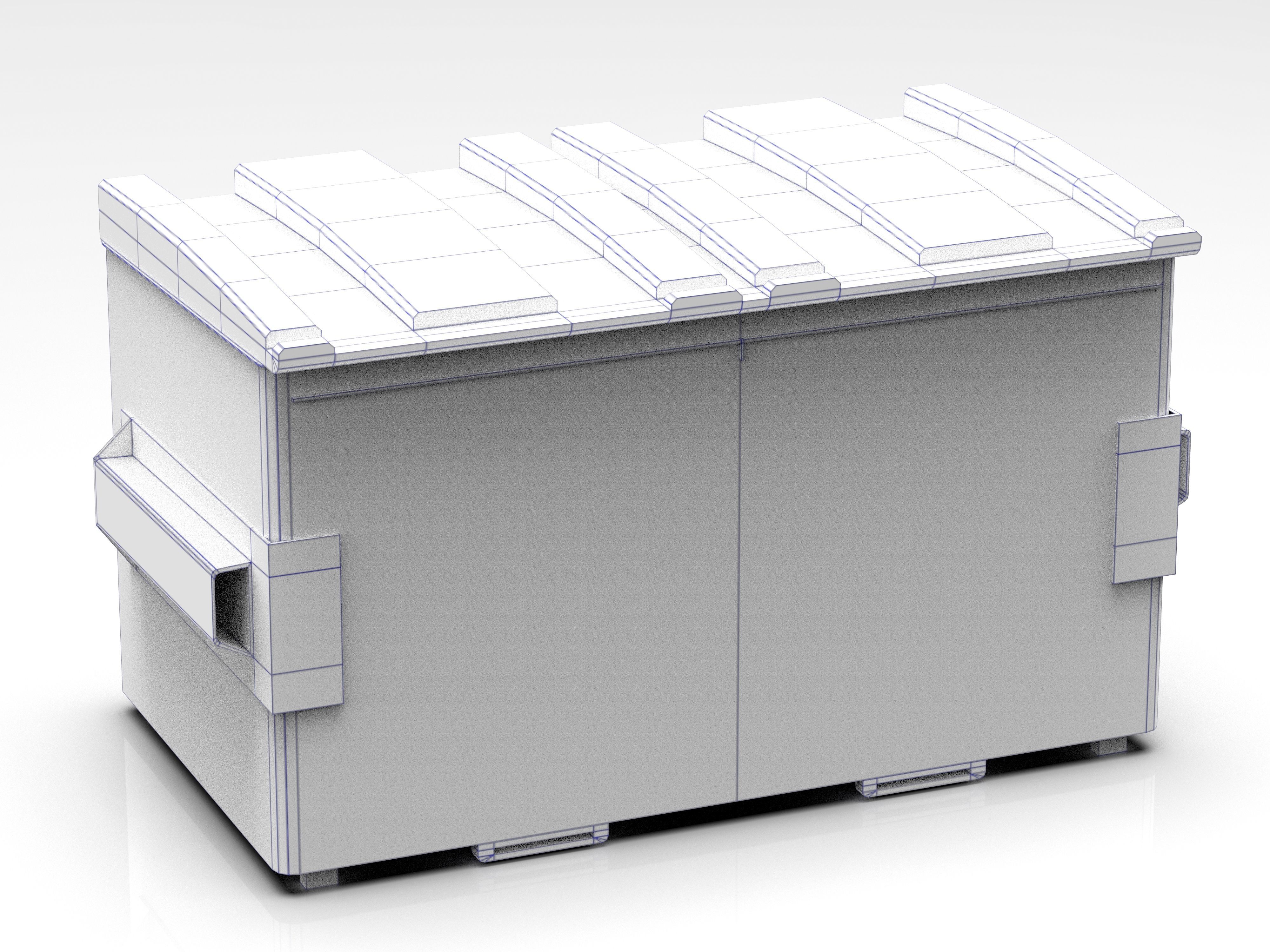 Garbage Container Trash Low-poly 3D model_1