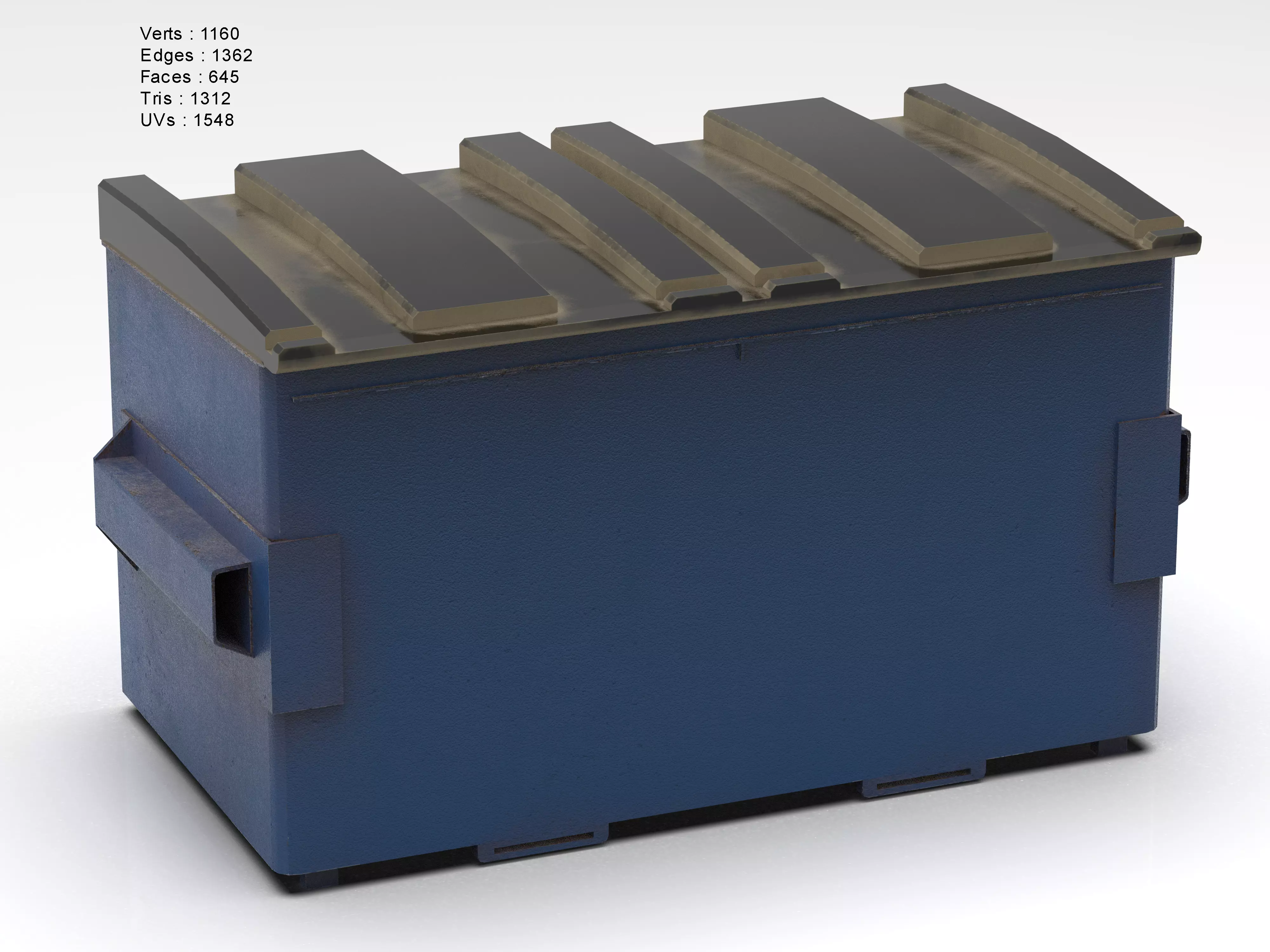 Garbage Container Trash Low-poly 3D model_0