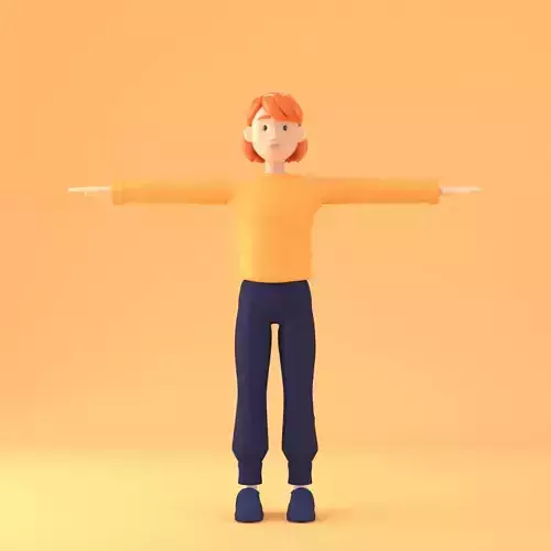 girl 3d cartoon model