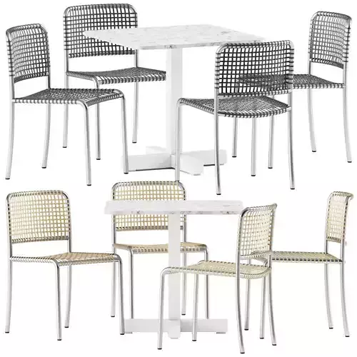 INOUT 847 Garden Table and ALLU 23 223 Chair by Gervasoni