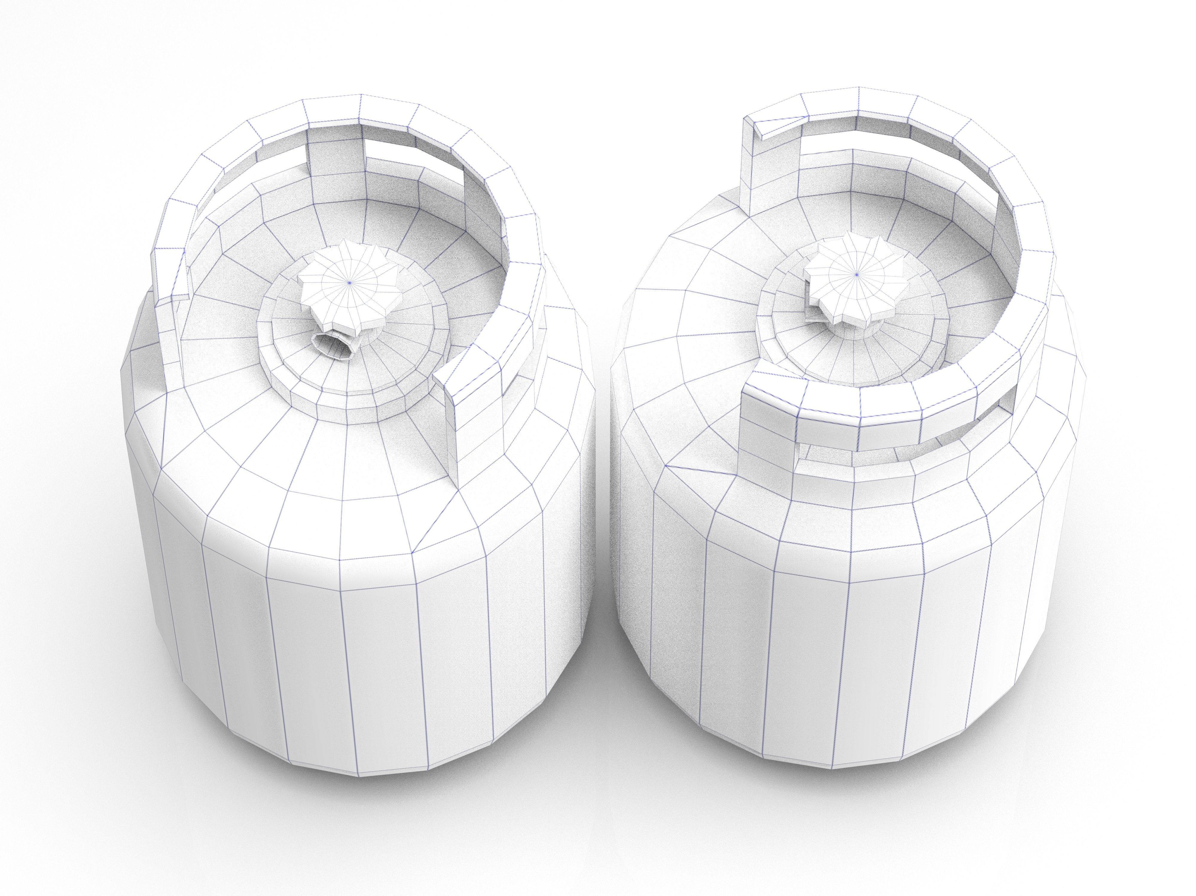 Gas Tank Low-poly 3D model_4