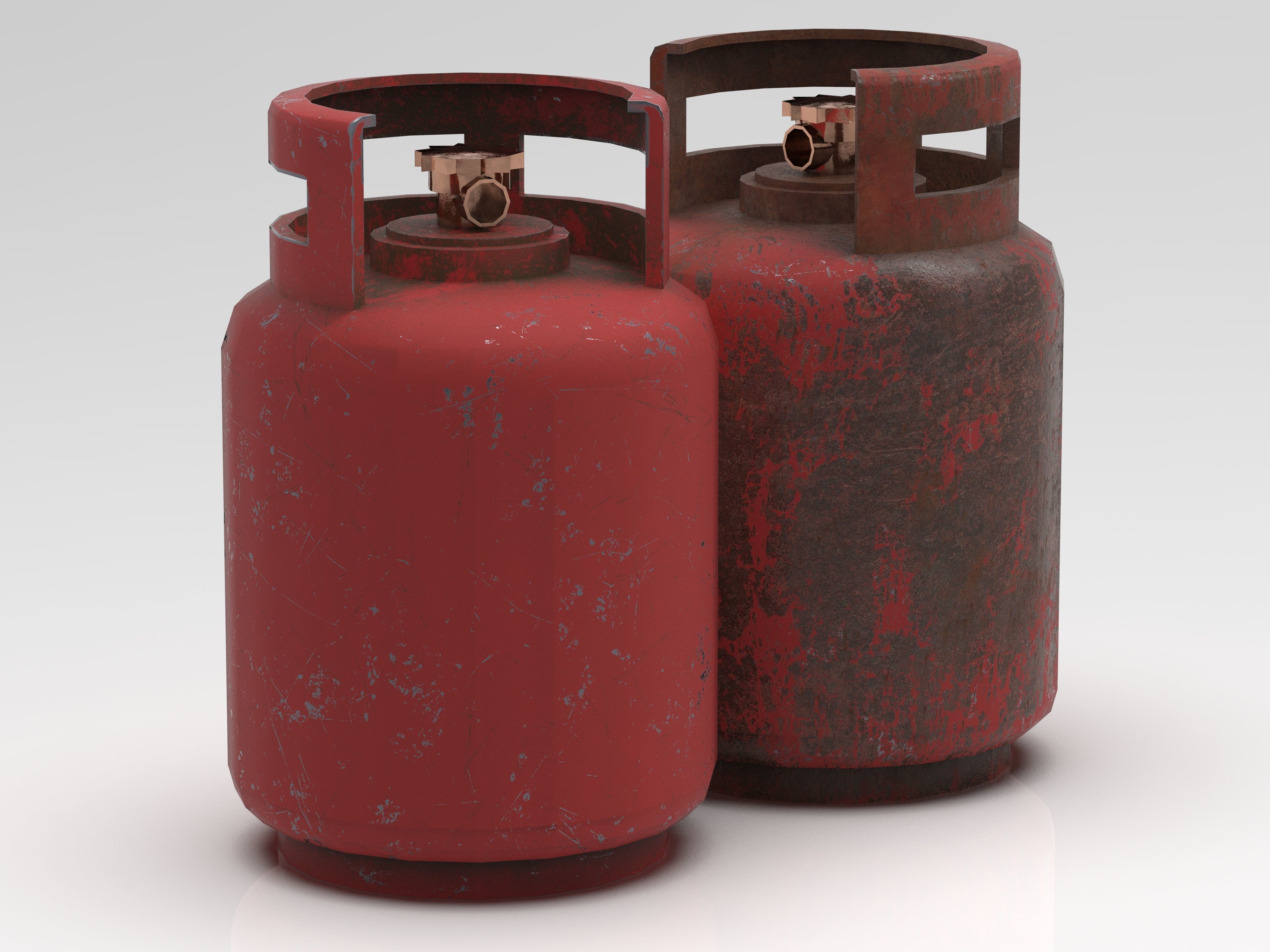 Gas Tank Low-poly 3D model_1