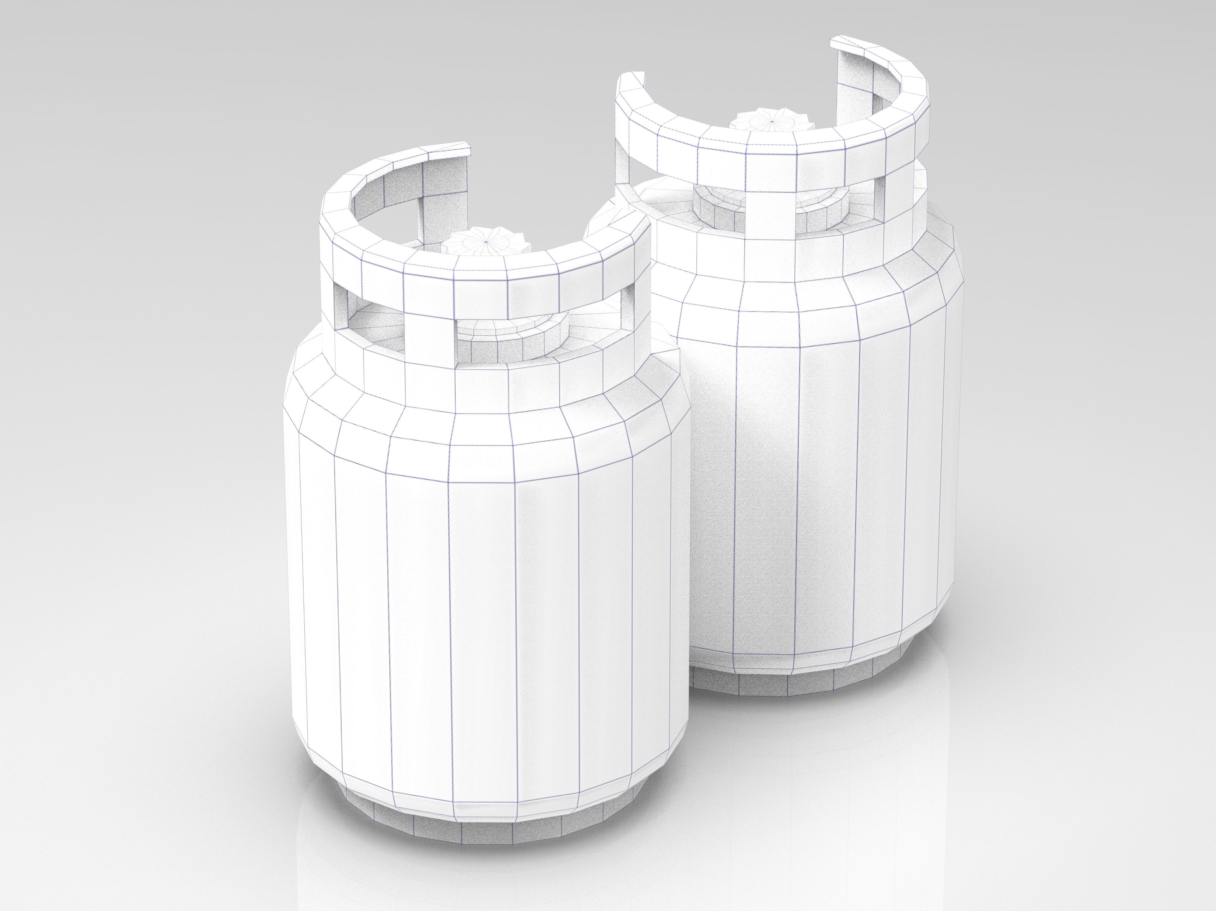 Gas Tank Low-poly 3D model_8