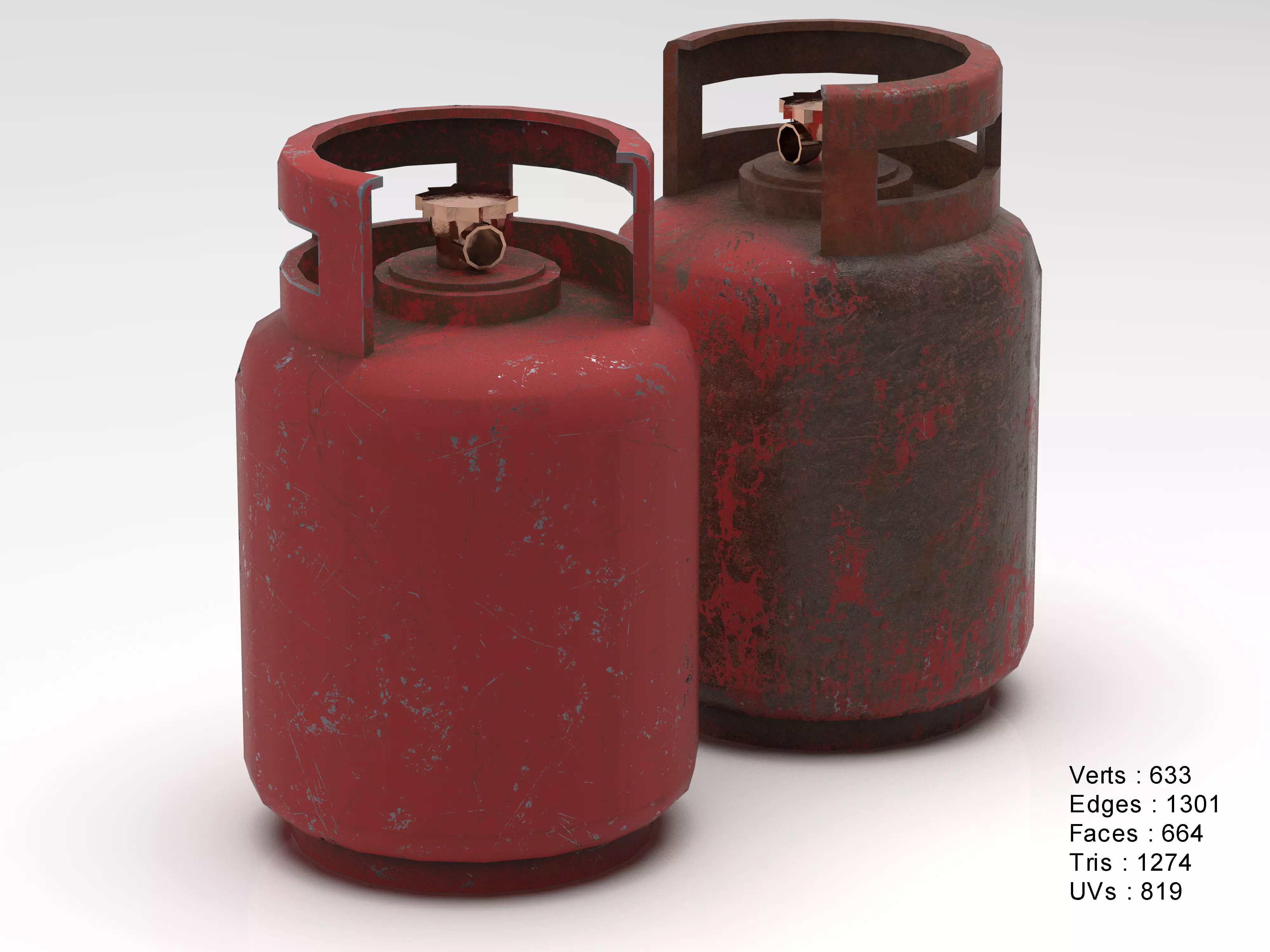 Gas Tank Low-poly 3D model_0