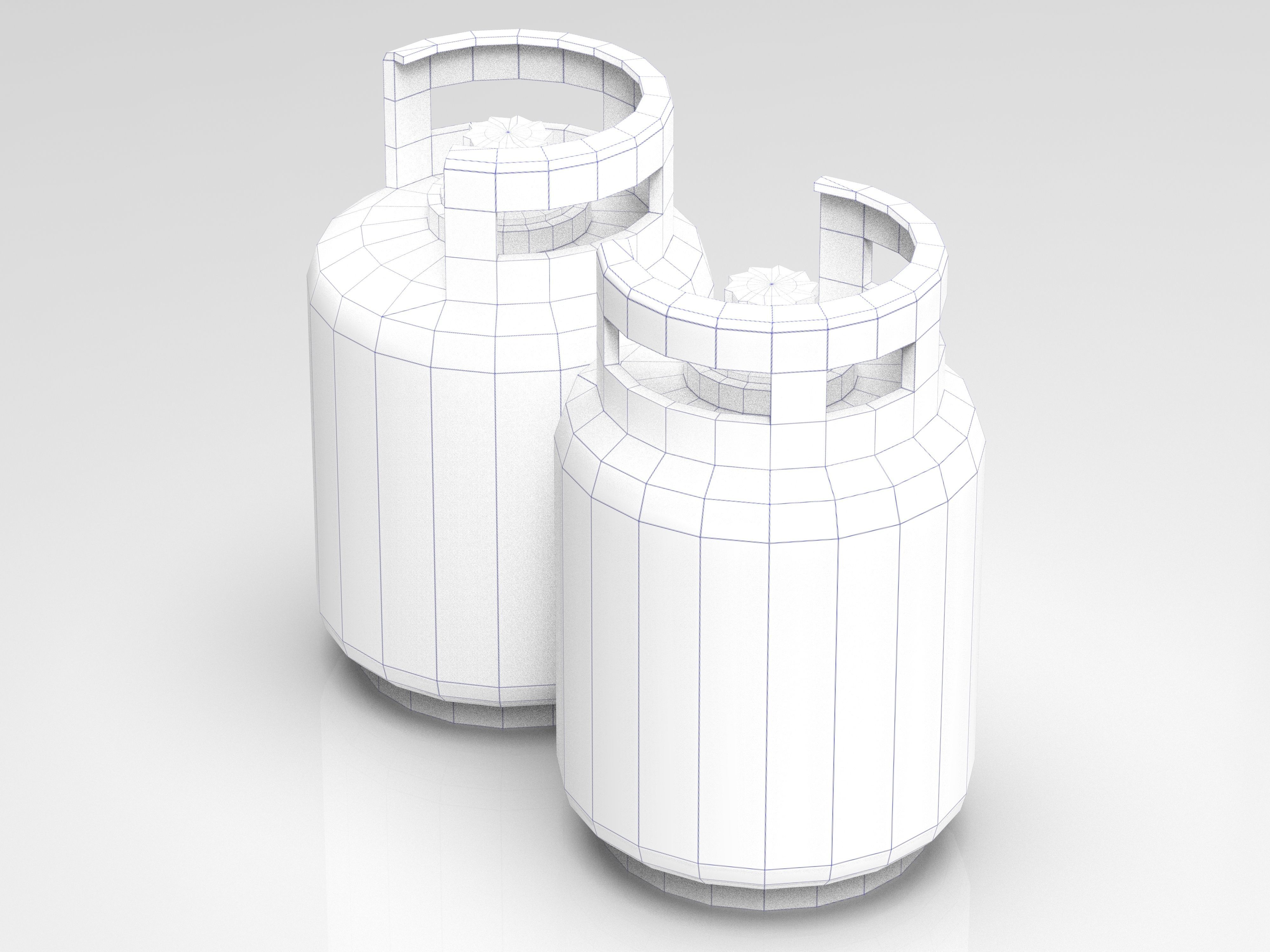 Gas Tank Low-poly 3D model_6