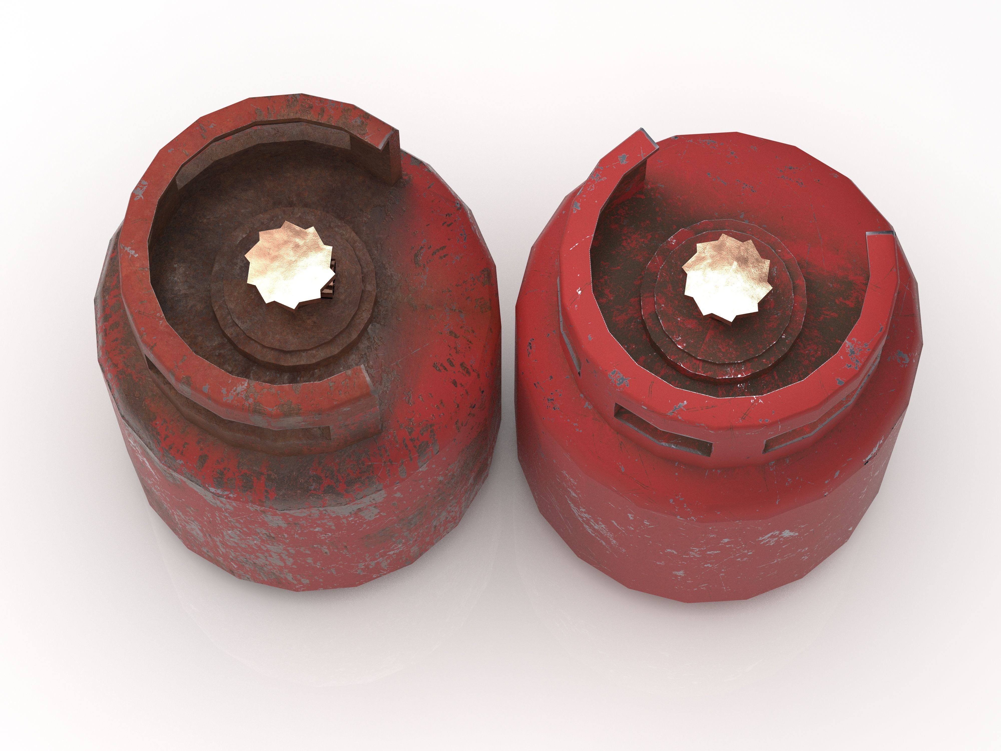 Gas Tank Low-poly 3D model_9