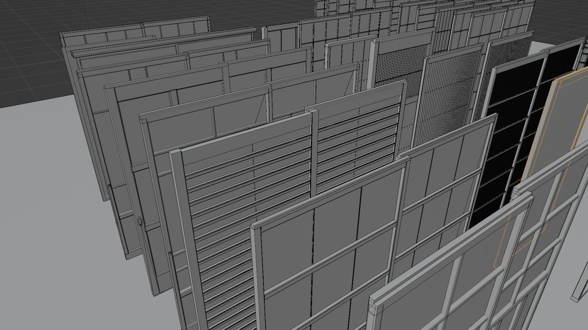 35 sets of Japanese traditional sliding doors and extras 3D model_8