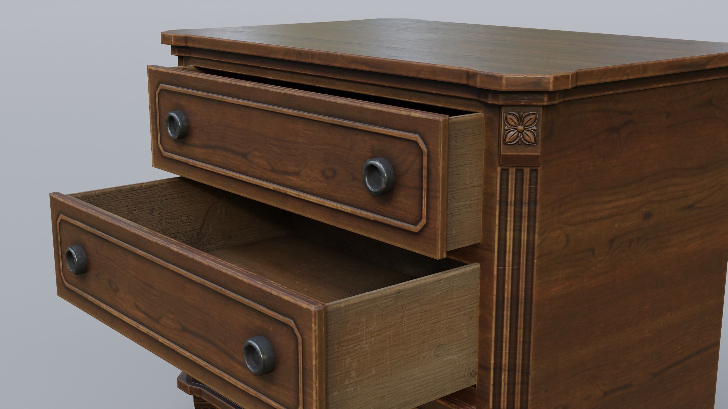 Cabinet chest of drawers Low-poly 3D model_4