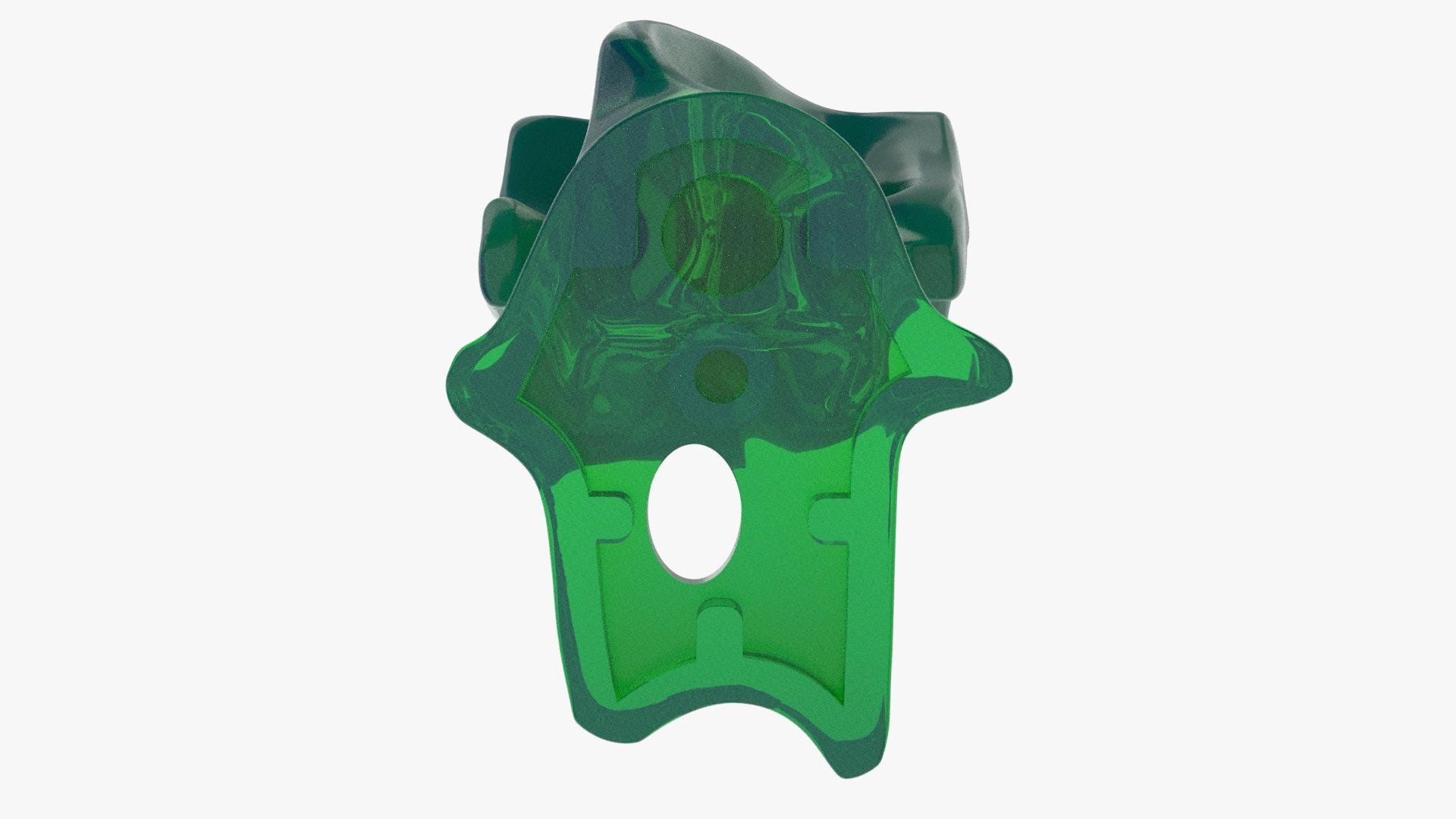 Real Size Lego Ghost Korper Einzelteil transparent neongelb Low-poly 3D model_6