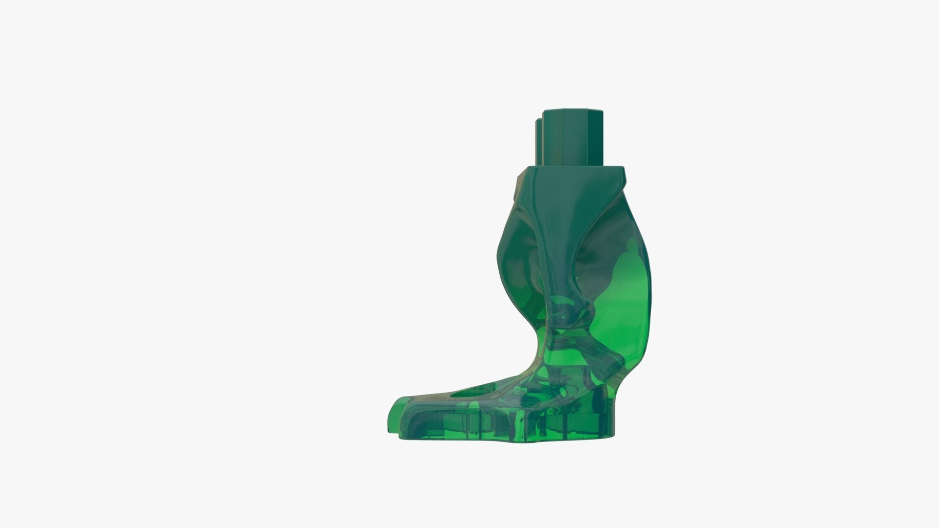 Real Size Lego Ghost Korper Einzelteil transparent neongelb Low-poly 3D model_4