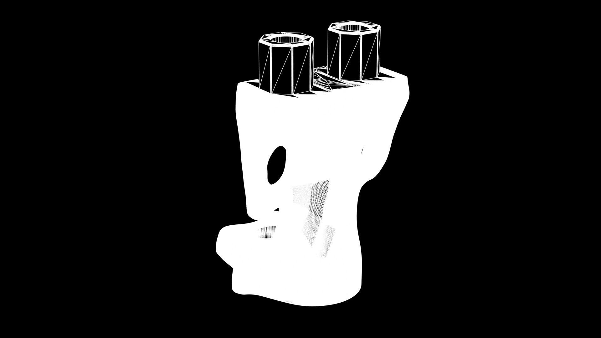 Real Size Lego Ghost Korper Einzelteil transparent neongelb Low-poly 3D model_7