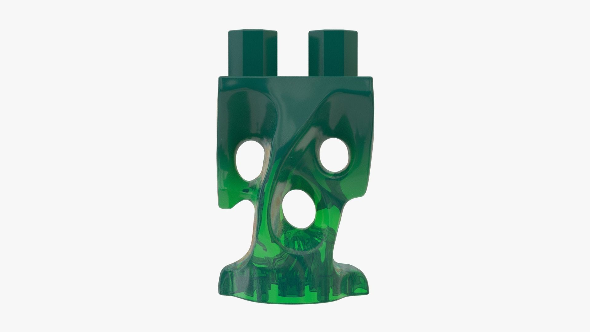 Real Size Lego Ghost Korper Einzelteil transparent neongelb Low-poly 3D model_1