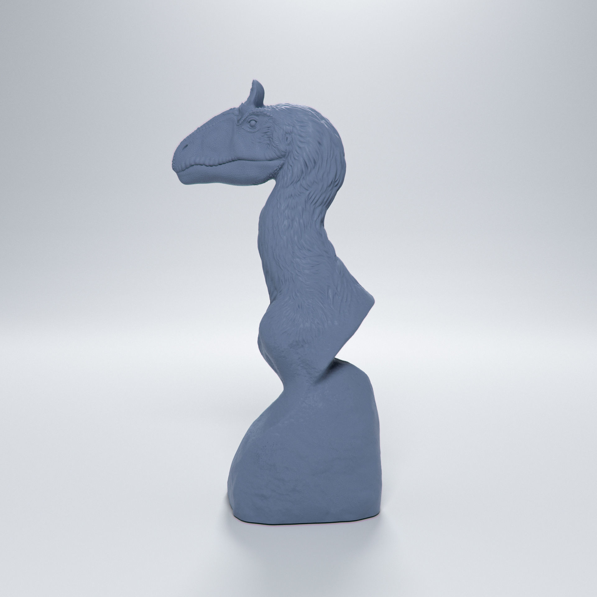 Cryolophosaurus bust - pre-supported dinosaur head 3D print model_3