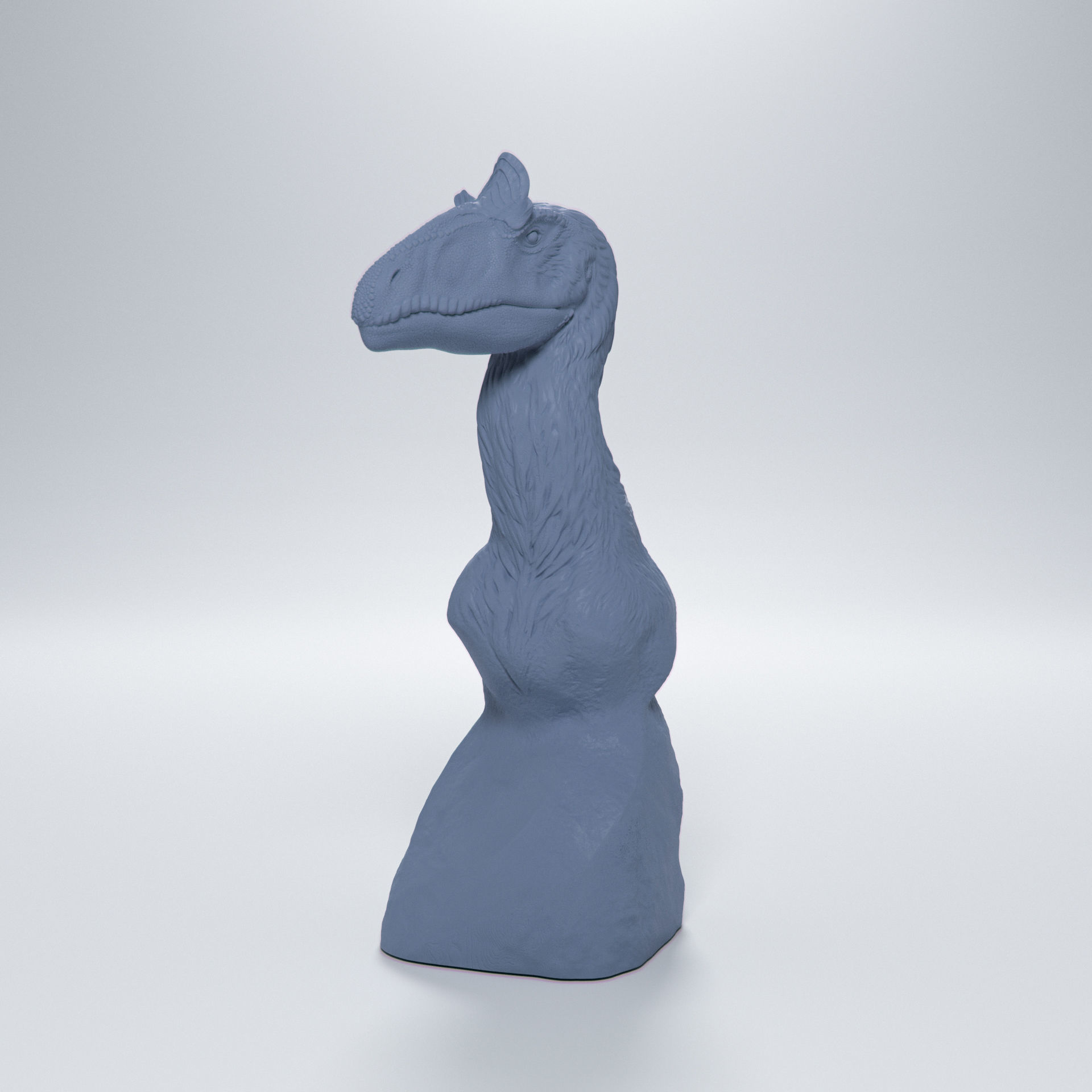 Cryolophosaurus bust - pre-supported dinosaur head 3D print model_1