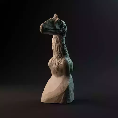 Cryolophosaurus bust - pre-supported dinosaur head