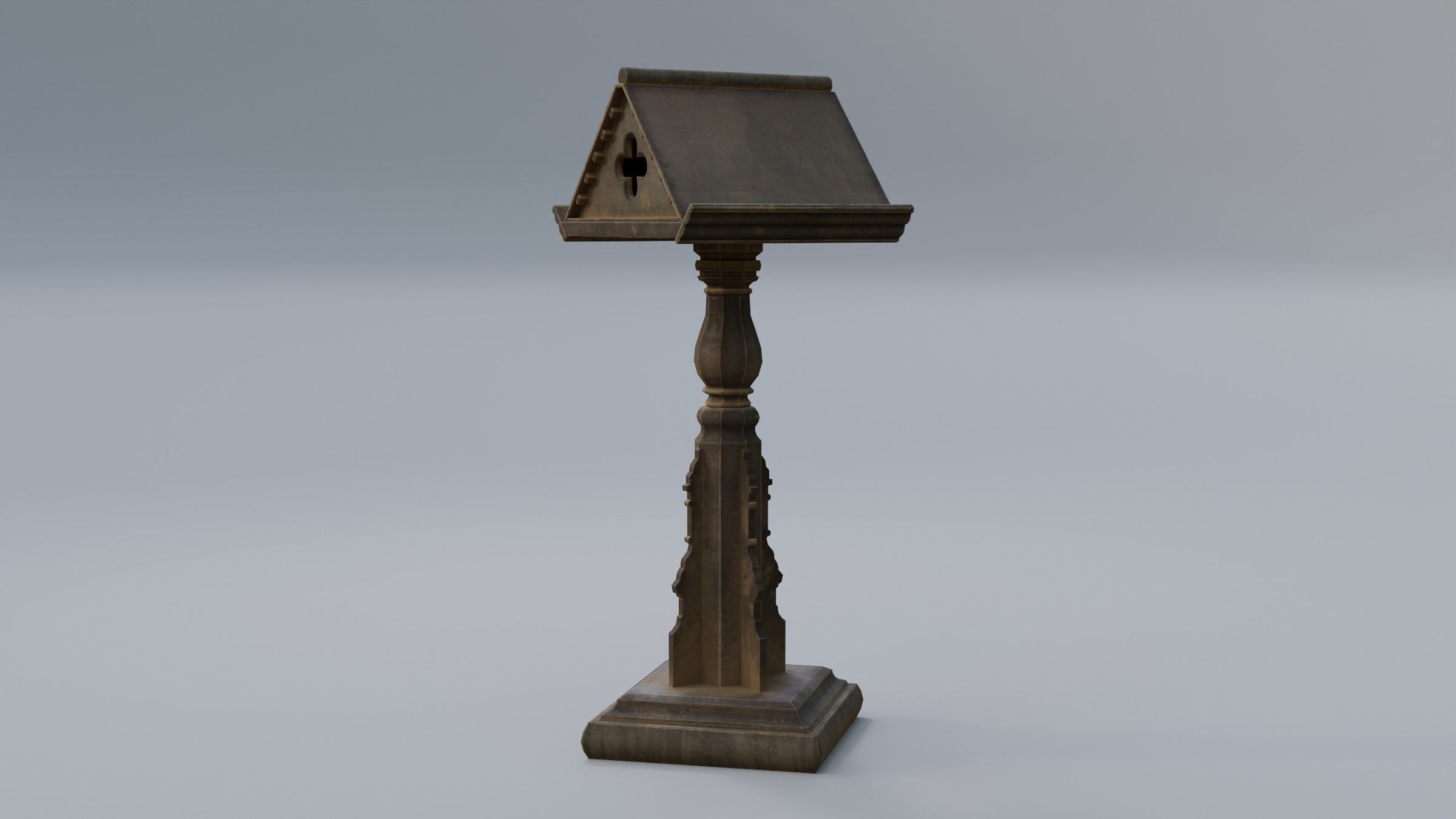 Bookstand wooden book stand Low-poly 3D model_8
