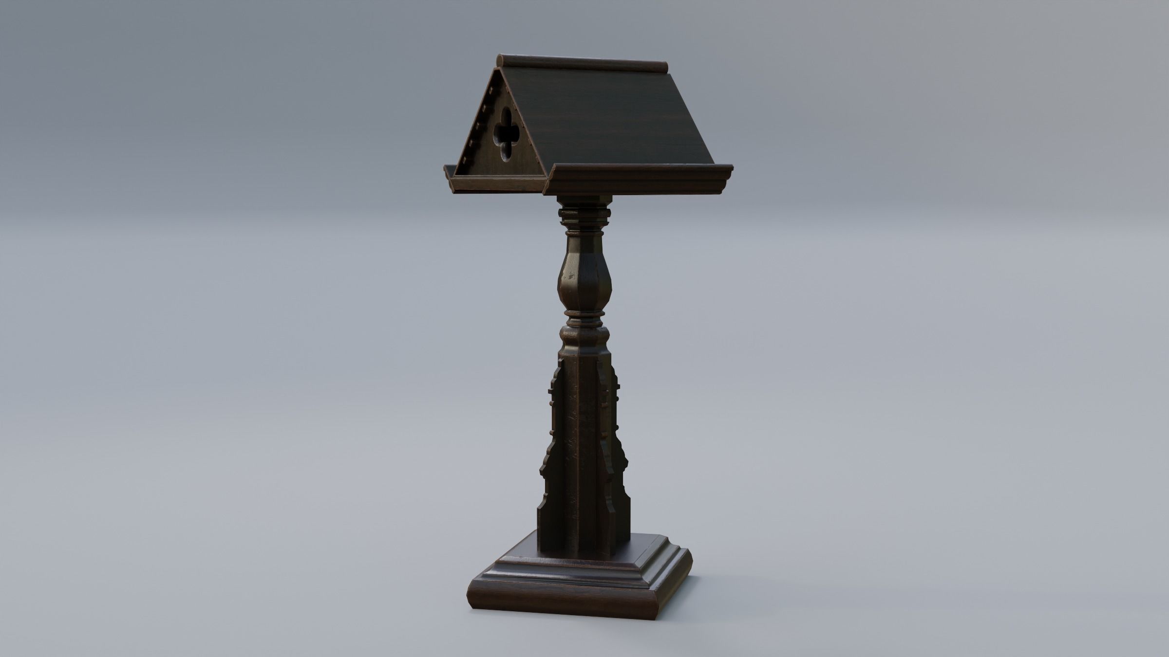 Bookstand wooden book stand Low-poly 3D model_7