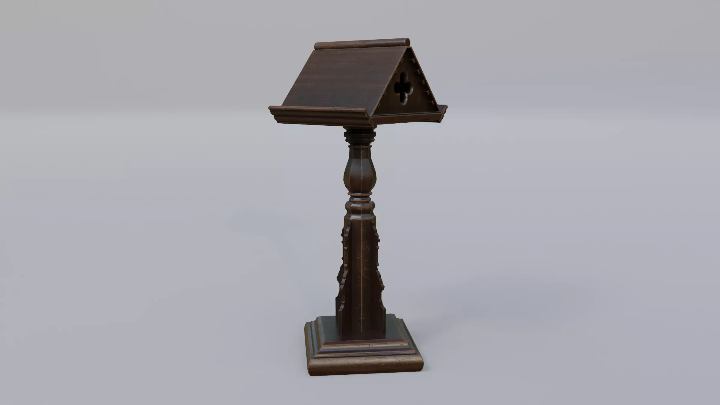Bookstand wooden book stand Low-poly 3D model_0
