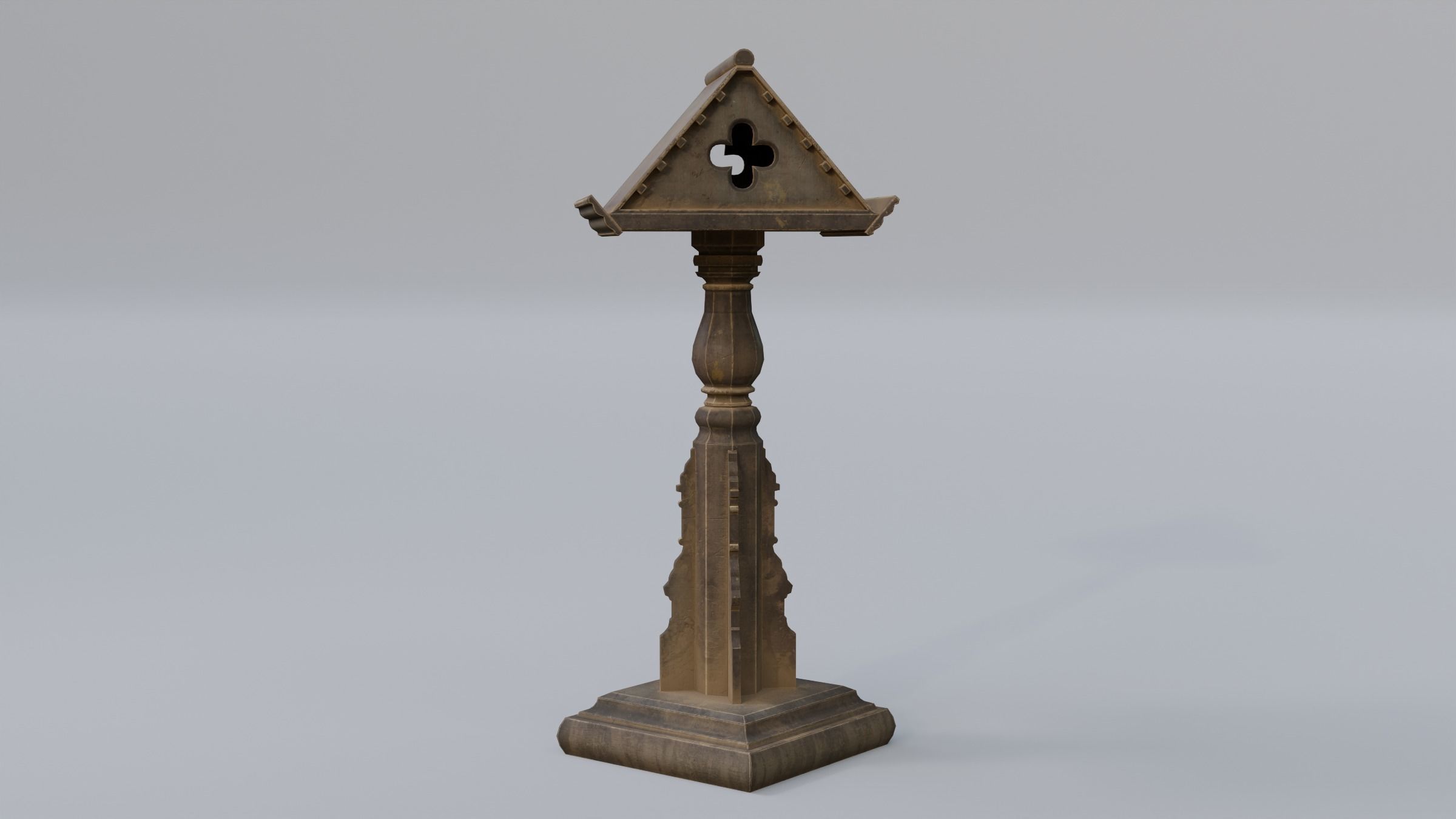 Bookstand wooden book stand Low-poly 3D model_9