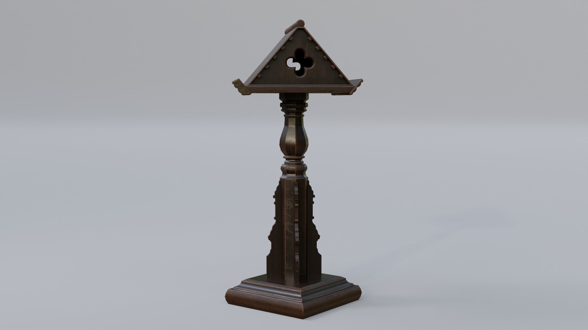 Bookstand wooden book stand Low-poly 3D model_10