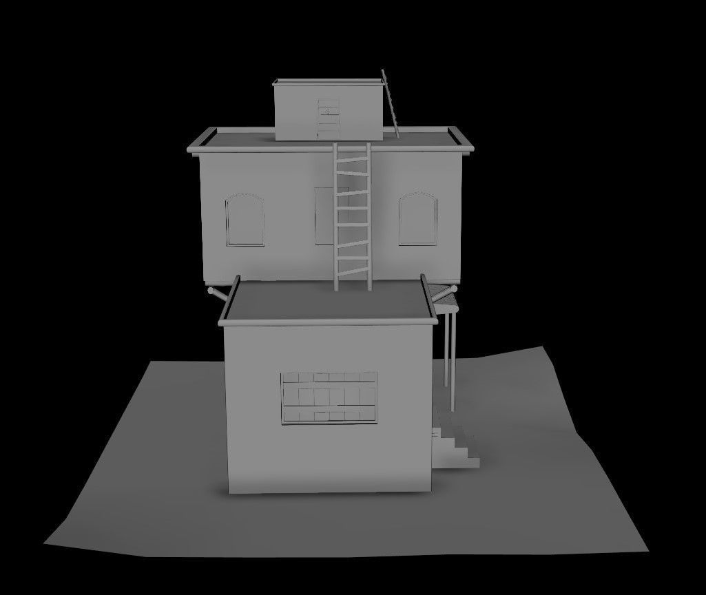 House Game Ready 2 desert Low-poly 3D model_6